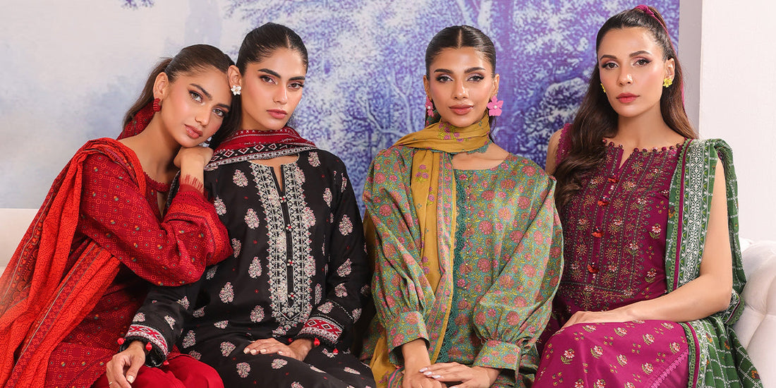 stitched lawn suits for ladies 