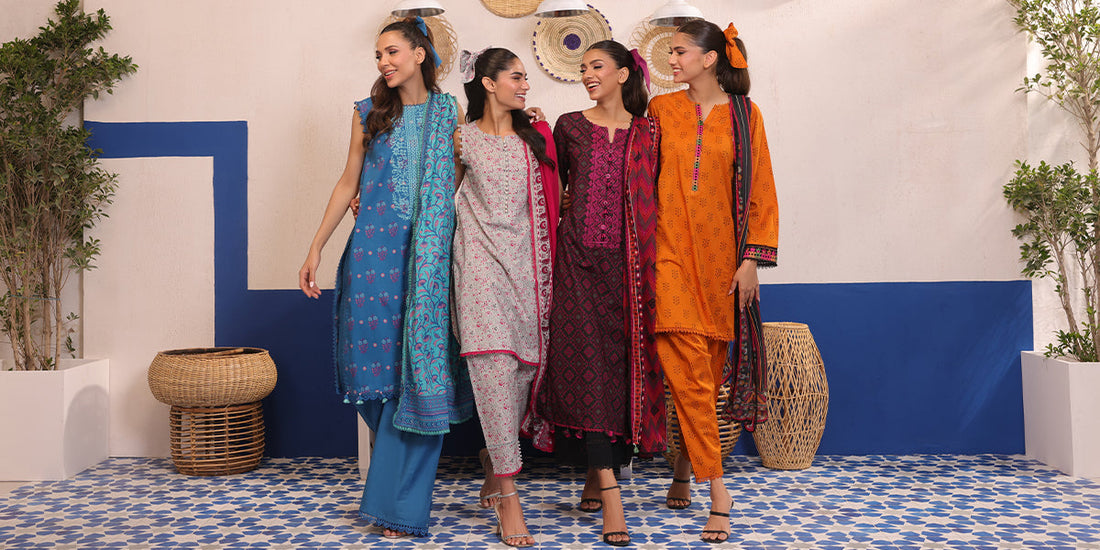 unstitched lawn suits for ladies 