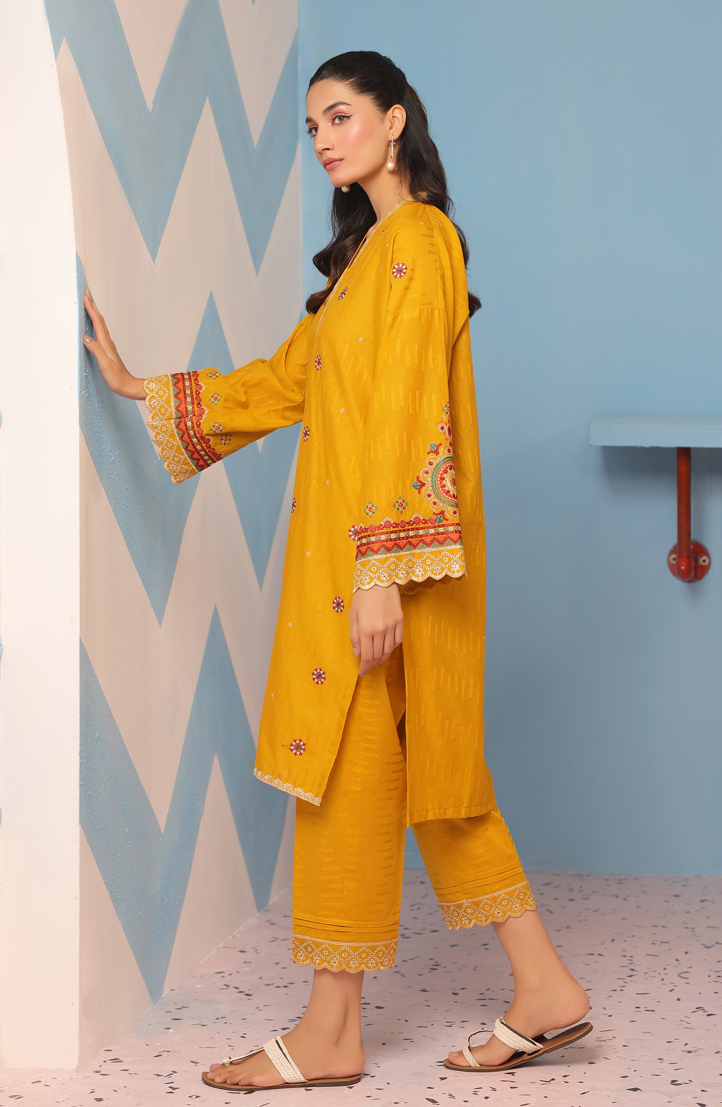 WRHJ23W-2022 JACQUARD Women READY TO WEAR SHIRT PANTS