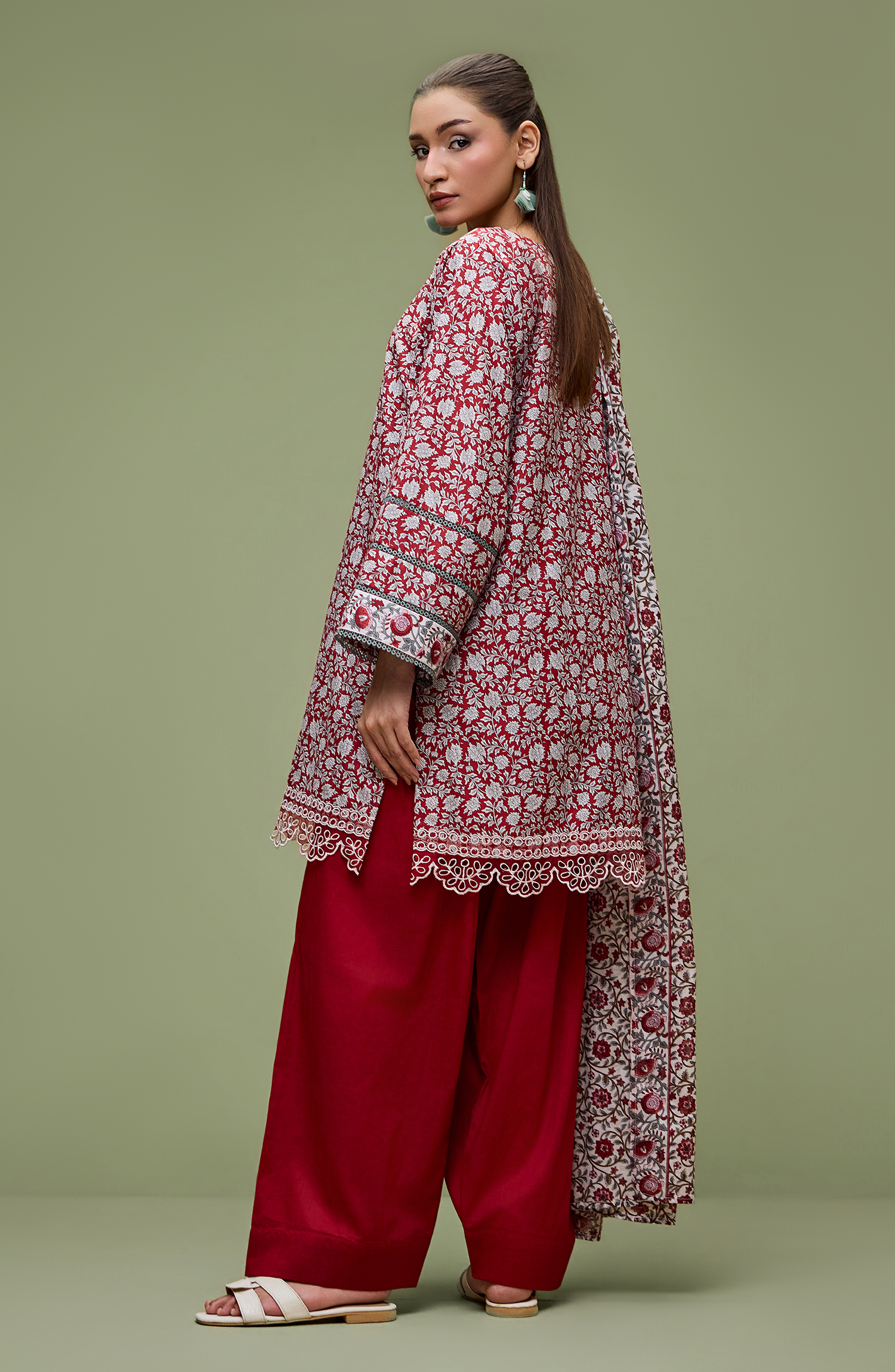Unstitched | 3 Piece | Printed | Lawn Shirt | OTL-20166/U RED