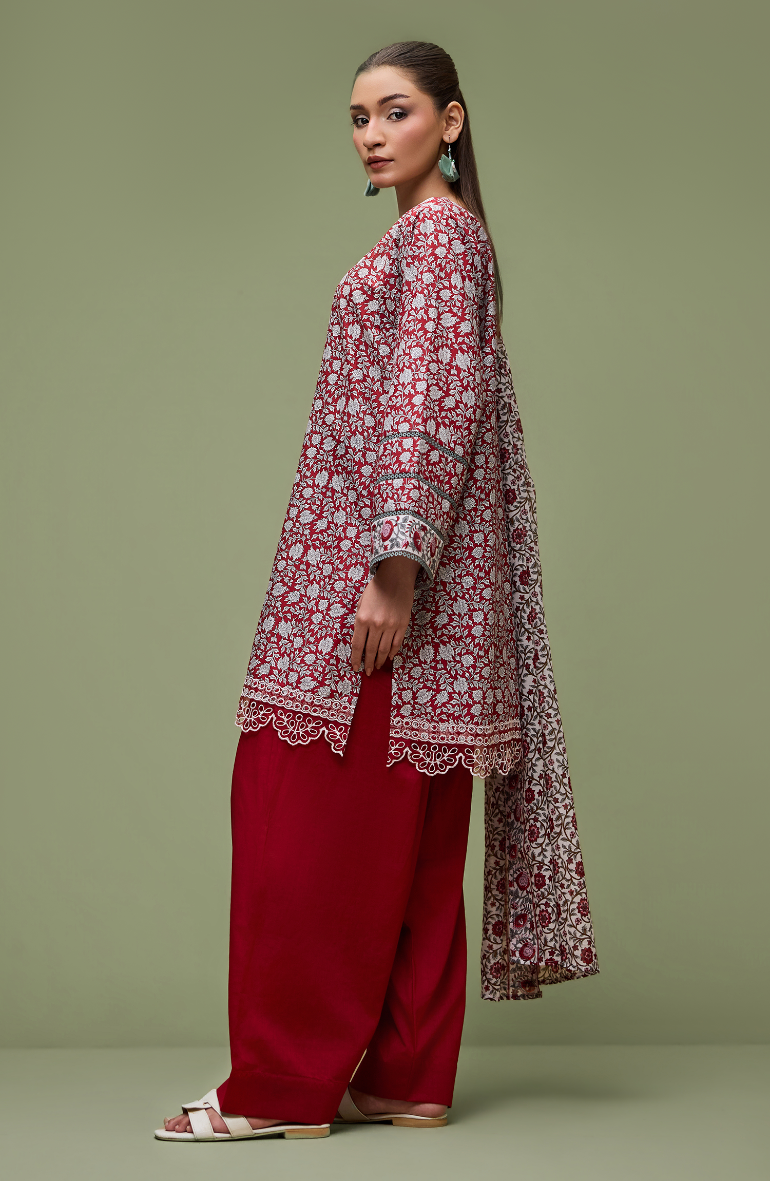 Unstitched | 3 Piece | Printed | Lawn Shirt | OTL-20166/U RED