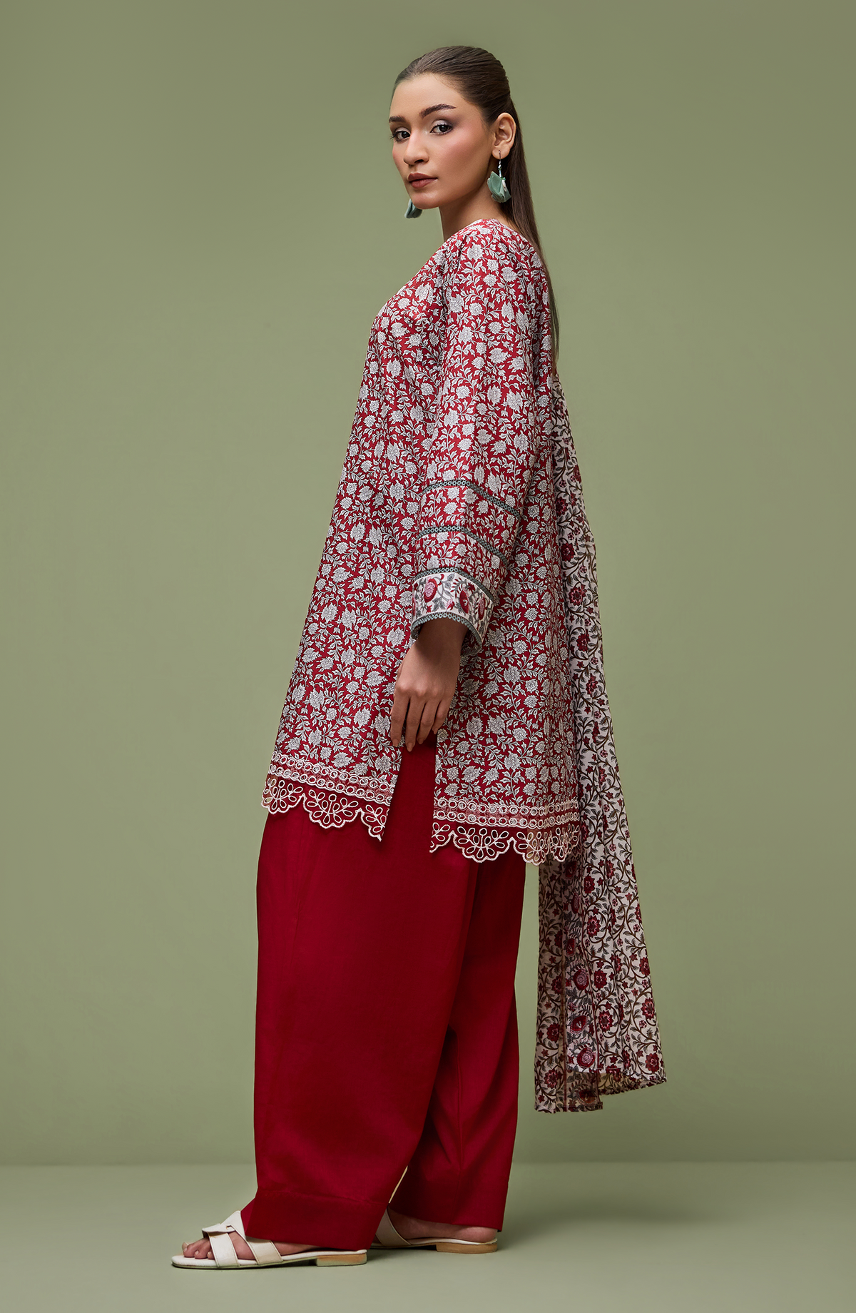 Unstitched | 3 Piece | Printed | Lawn Shirt | OTL-20166/U RED