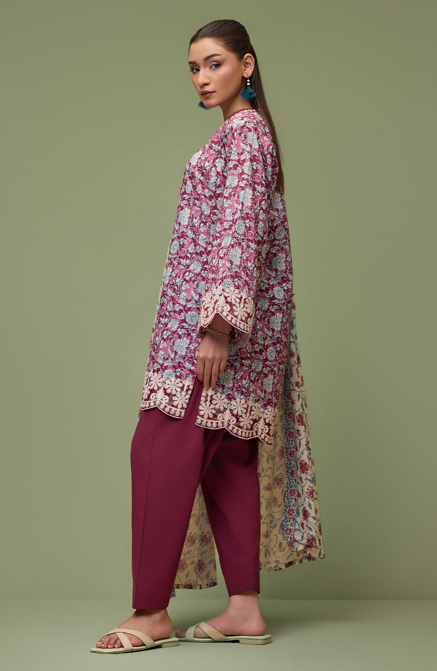 Unstitched | 3 Piece | Printed | Lawn Shirt | OTL-20166/U RED