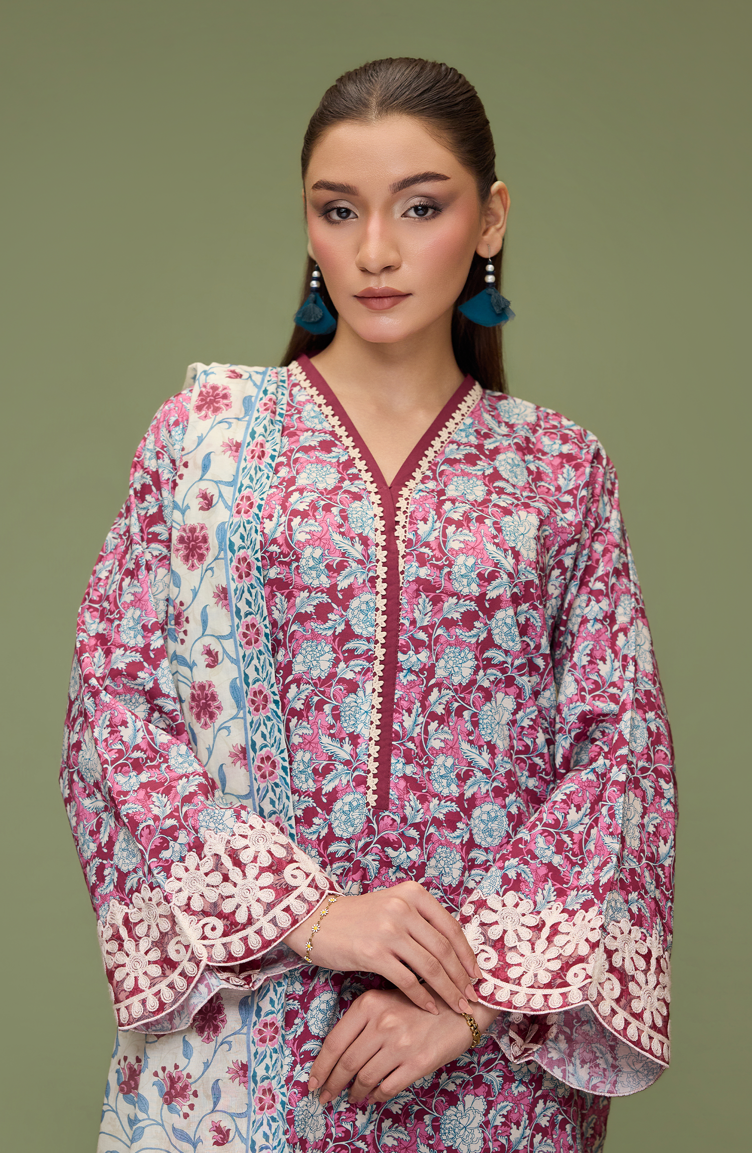 Unstitched | 3 Piece | Printed | Lawn Shirt | OTL-20166/U RED
