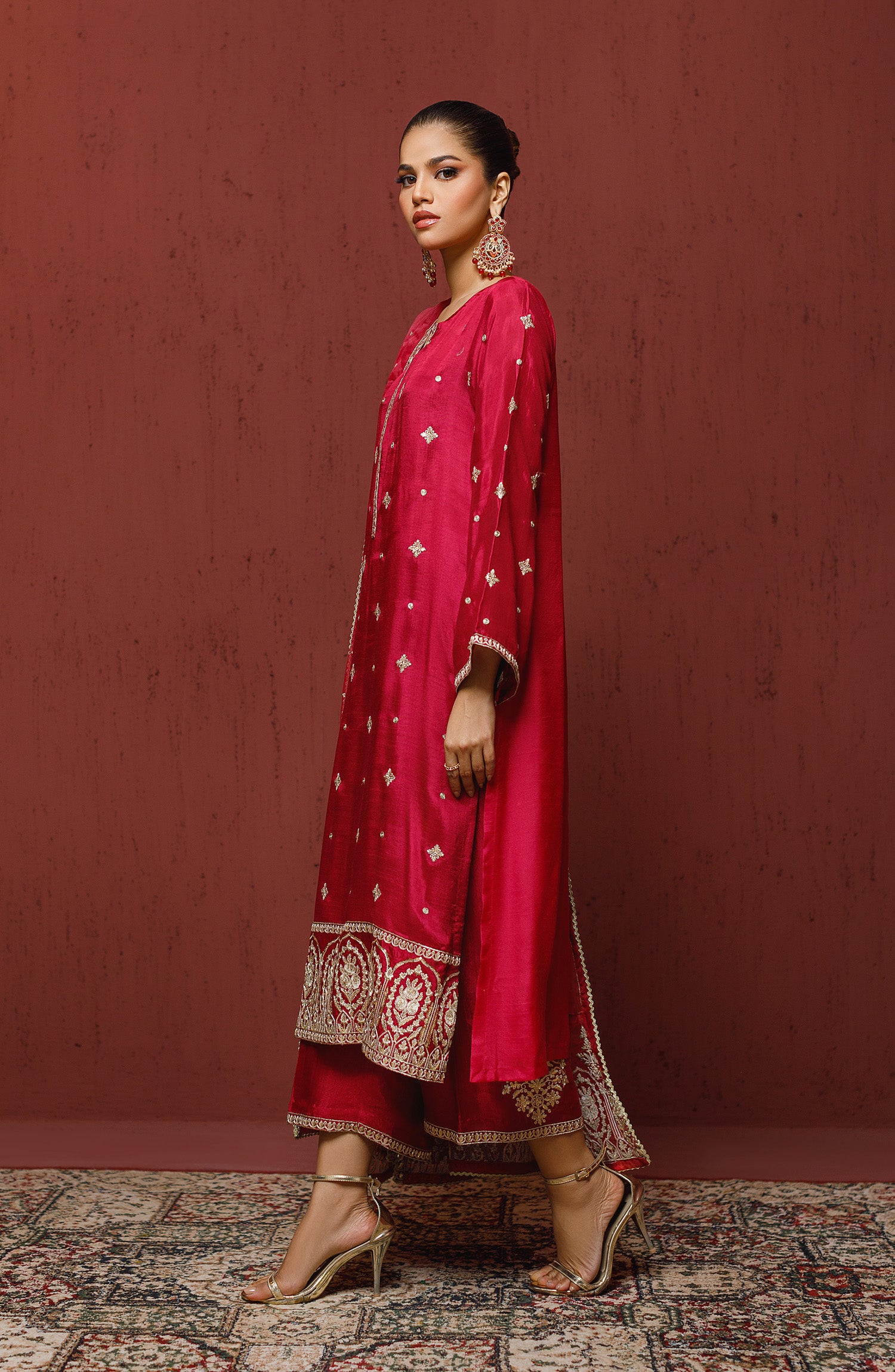 OTLF-23-058/S BLUE RAW SILK Women READY TO WEAR SHIRT DUPATTA PANTS