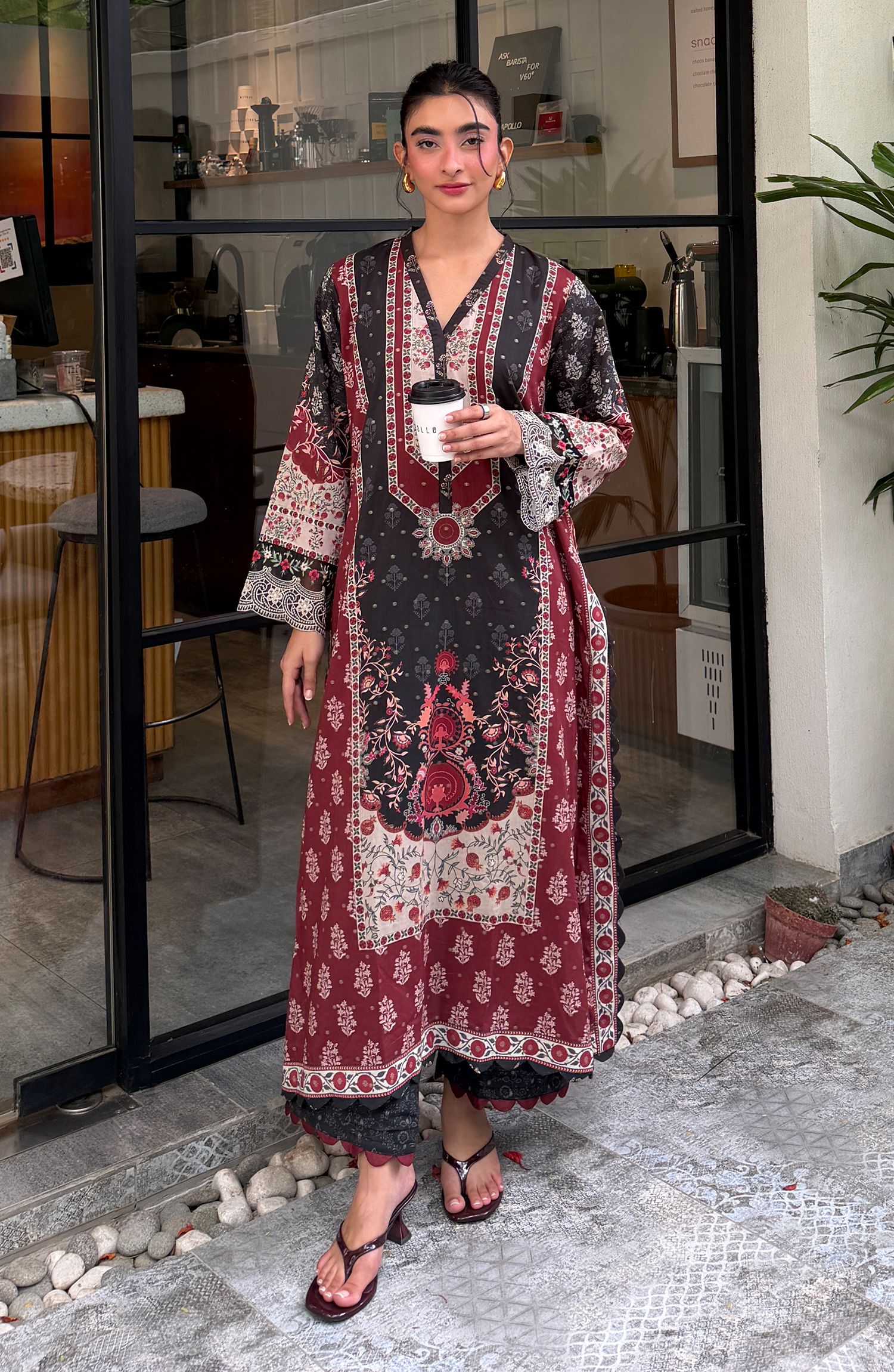 Stitched | 2 Piece | Printed | Lurex Jacquard Shirt | WRHL26S-2001/S BLACK