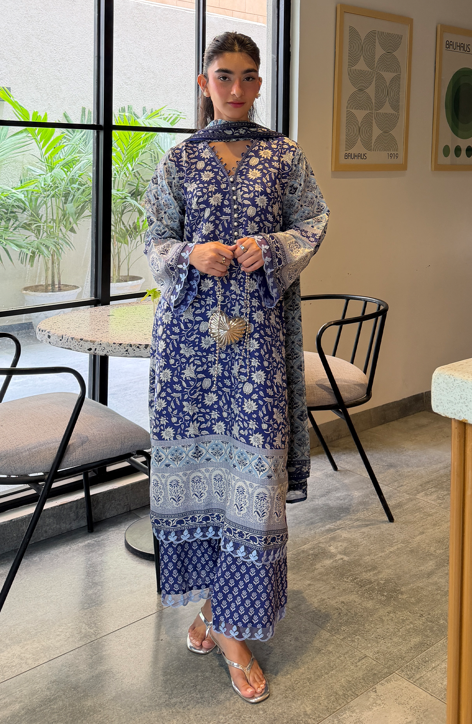 Stitched | 3 Piece | Embroidered | Texture Lawn Shirt | WRHP26S-3001/S BLUE | TEENA (LIMITED EDITION)