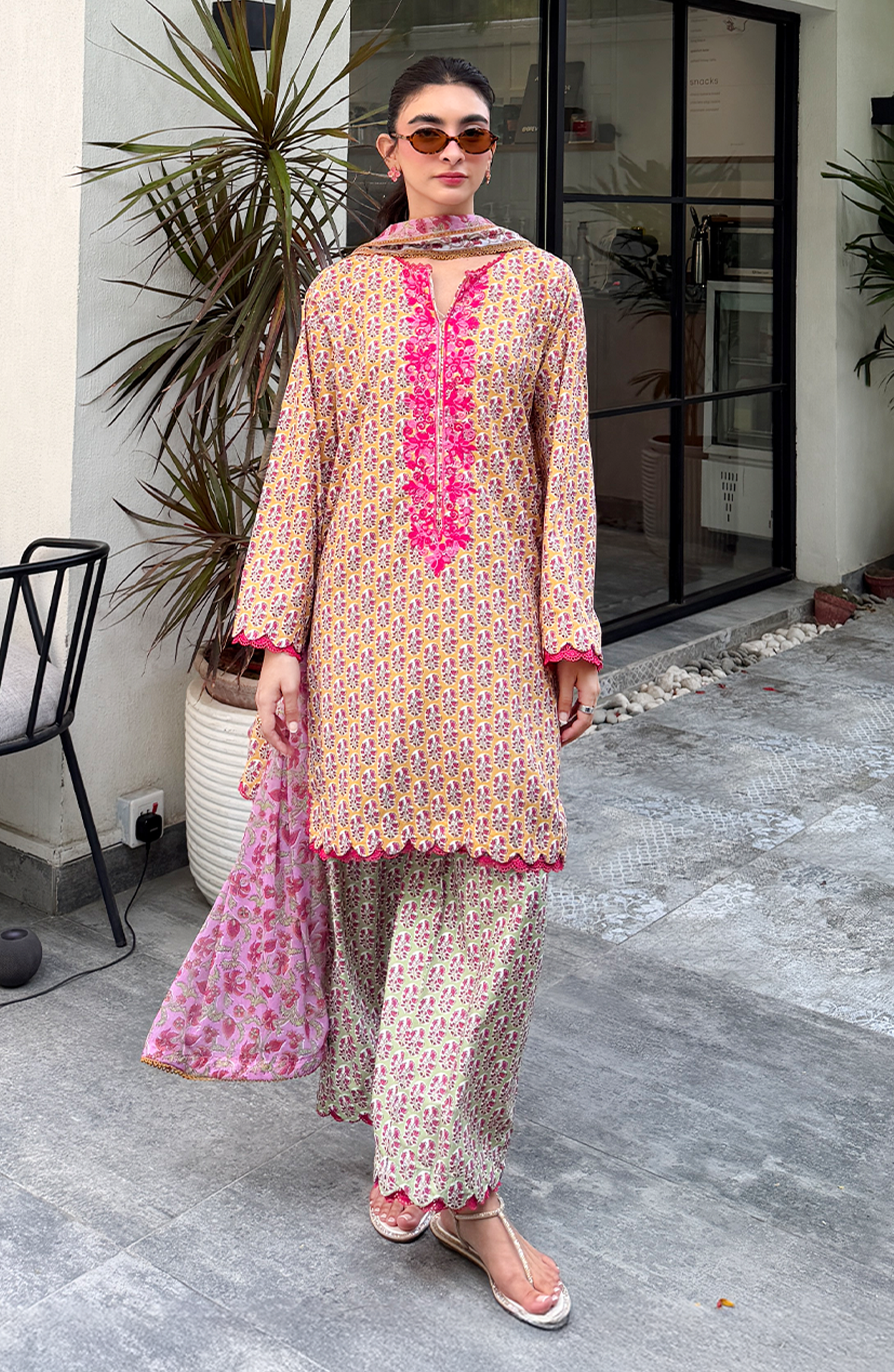 Stitched | 3 Piece | Embroidered | Lawn Shirt | WRFPC26S-3001/S YELLOW