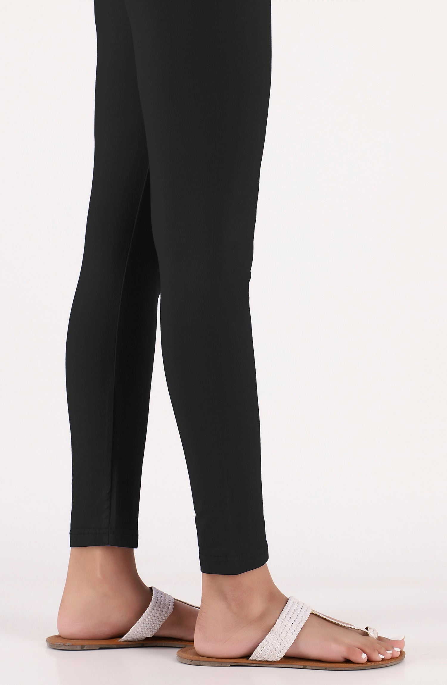 NB-TG-PL-23-001 BLACK COTTON JERSEY SCTIGHTS STITCHED BOTTOMS TIGHTS
