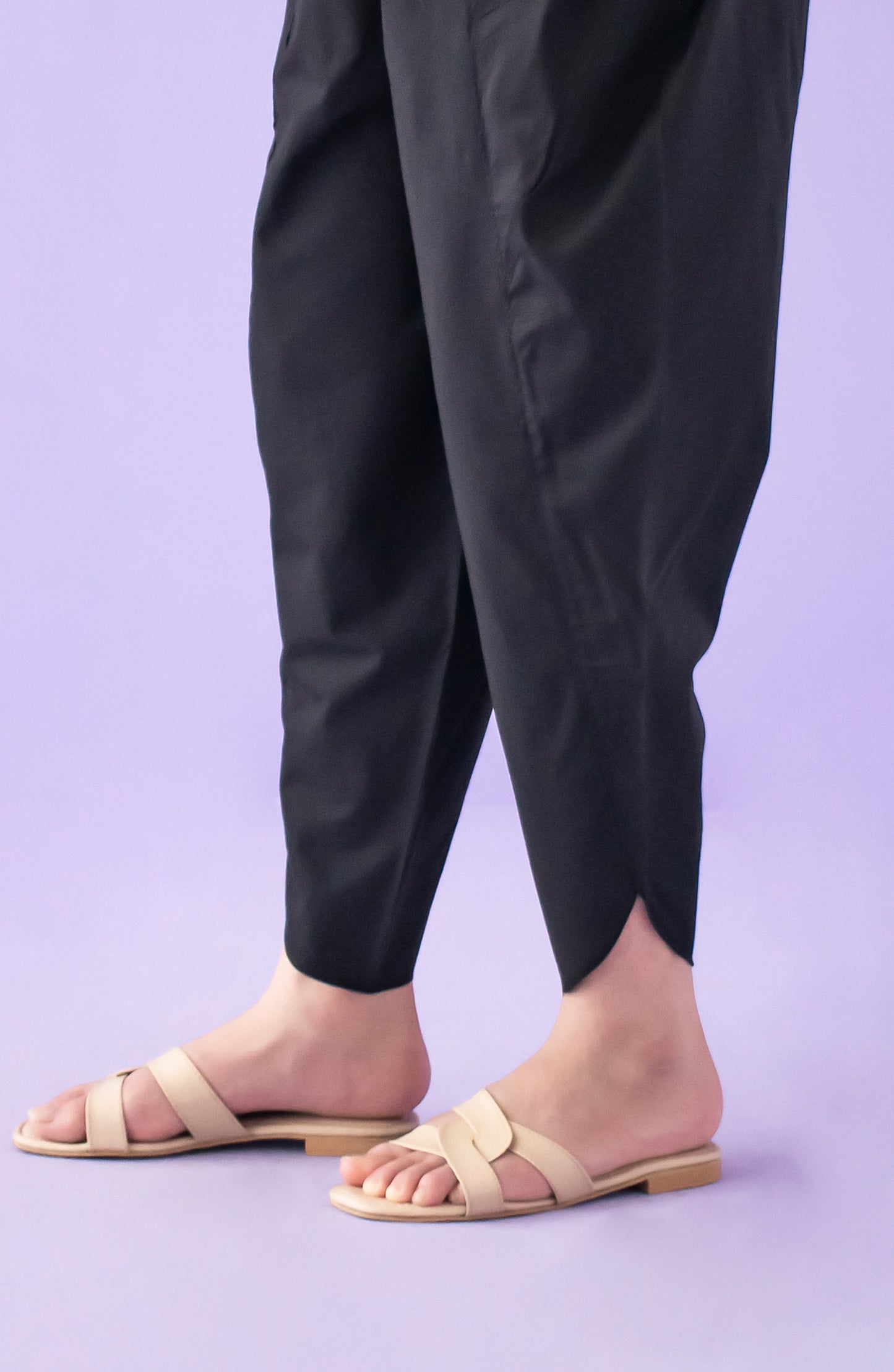 NB-S-PL-23-002 BLACK CAMBRIC SCSHALWAR STITCHED BOTTOMS SHALWAR