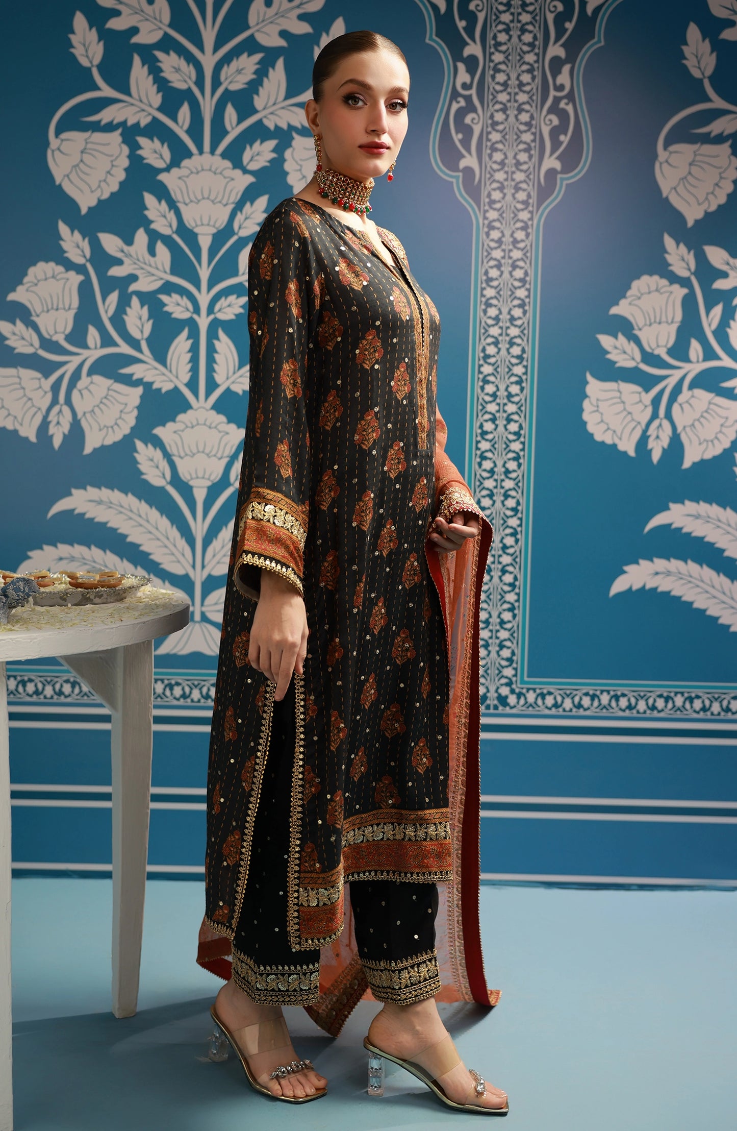 Stitched | 3 Piece | Embroidered | Raw Silk Shirt | WRFC25S-3017/S BLACK