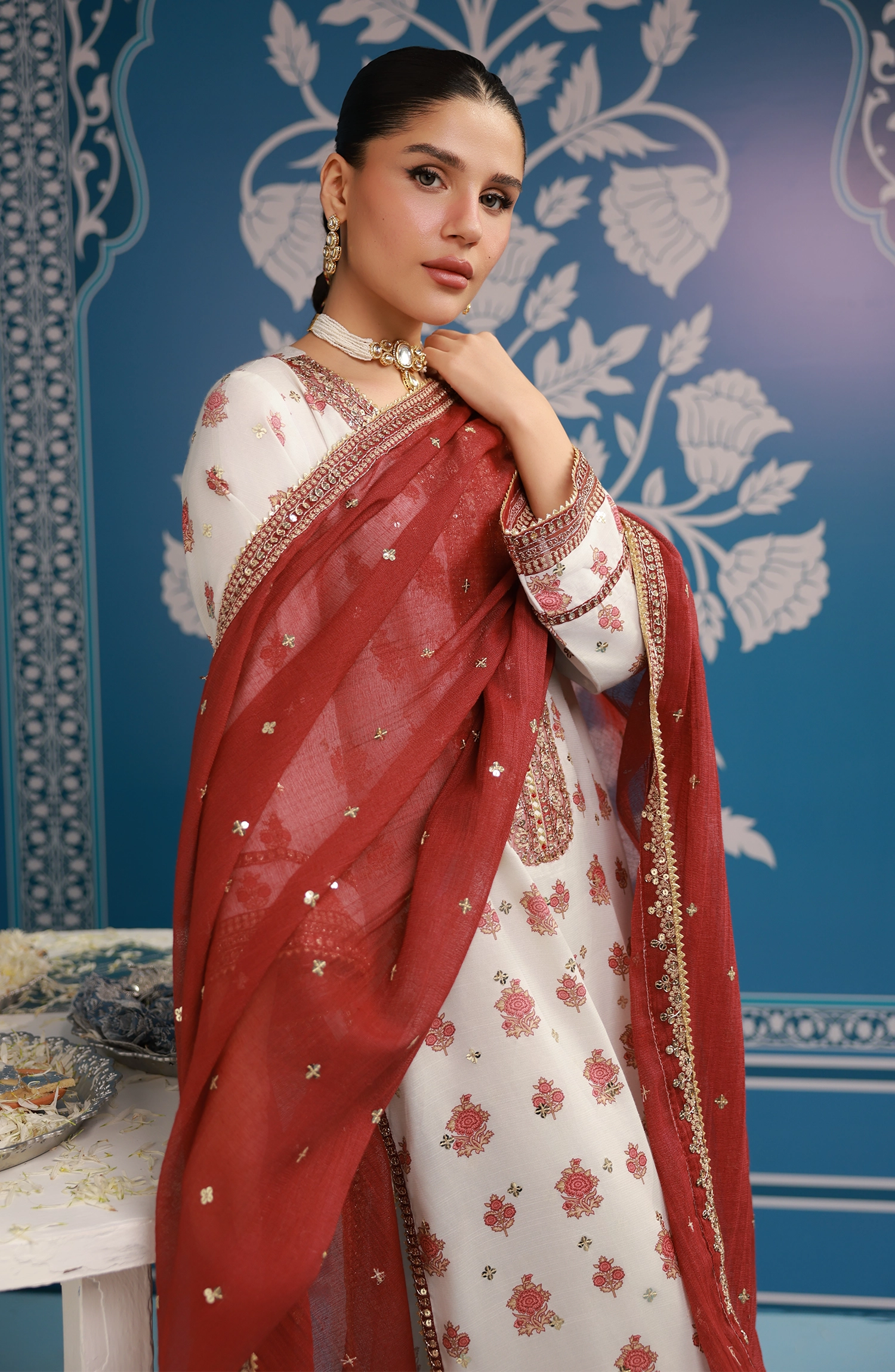 Stitched | 3 Piece | Embroidered | Raw Silk Shirt | WRC25S-3033/S BEIGE