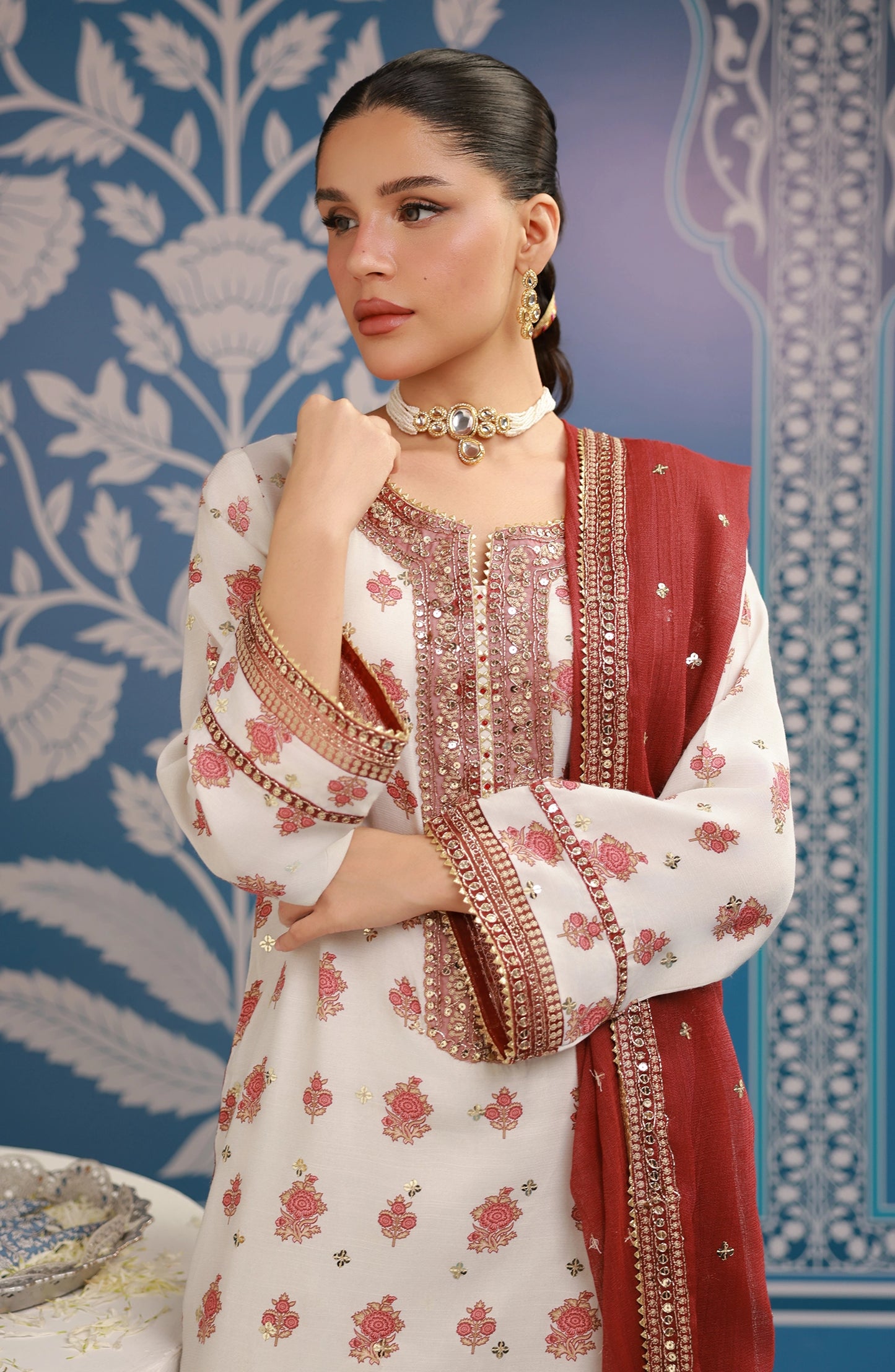 Stitched | 3 Piece | Embroidered | Raw Silk Shirt | WRC25S-3033/S BEIGE