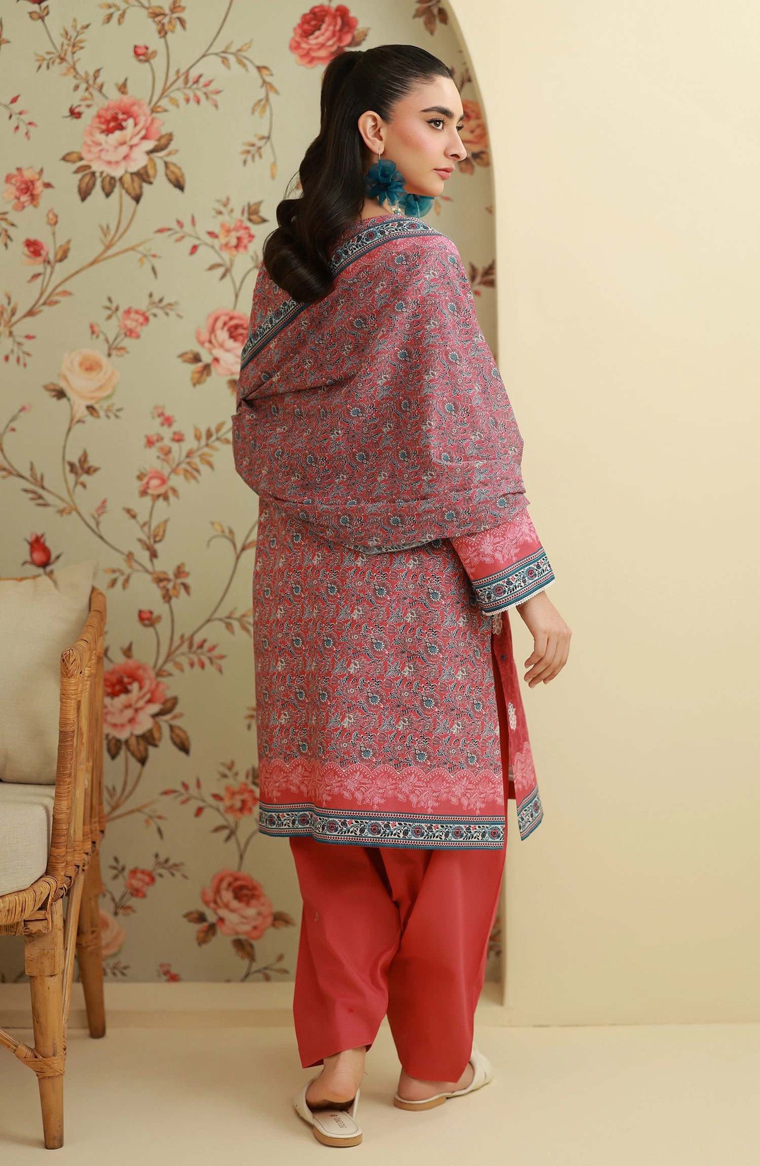 Unstitched | 3 Piece | Embroidered | Lawn Shirt | OTL-20865/U CORAL