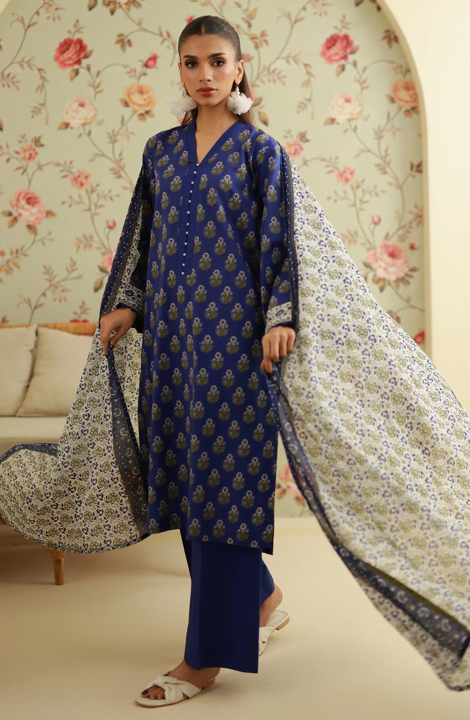 Unstitched | 3 Piece | Printed | Lawn Shirt | OTL-20475/U BLUE