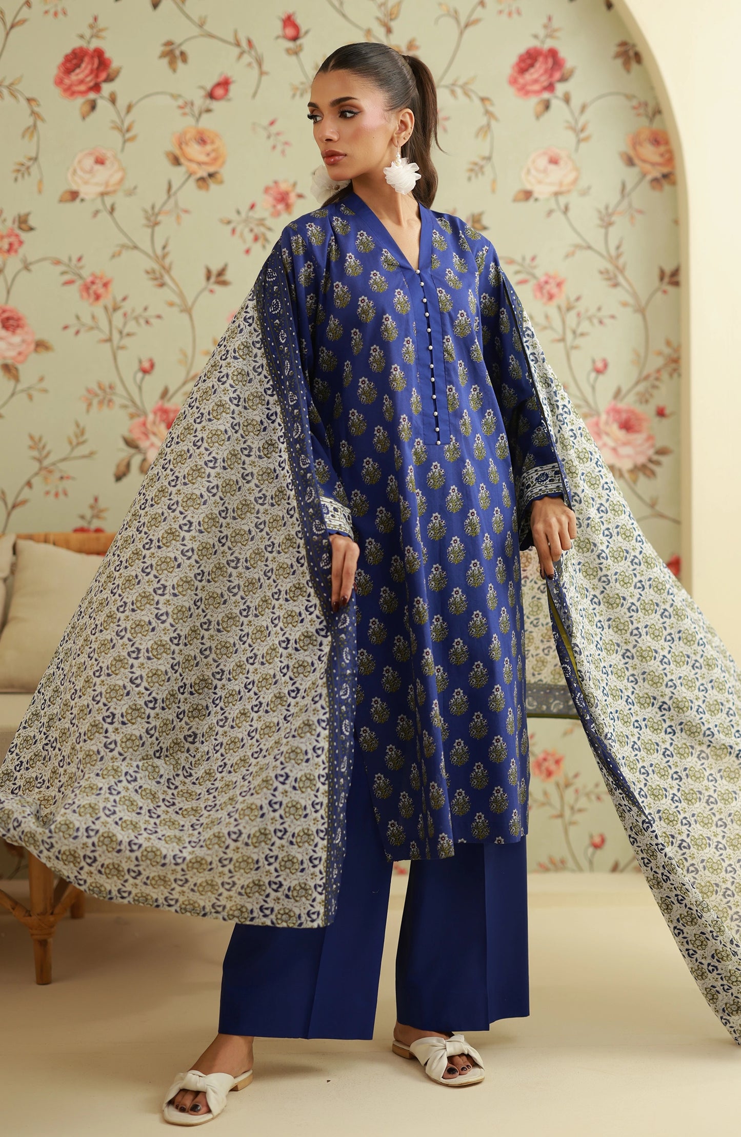 Unstitched | 3 Piece | Printed | Lawn Shirt | OTL-20475/U BLUE