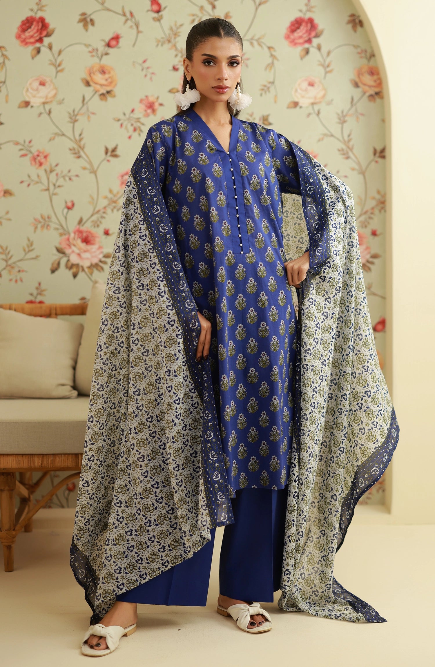 Unstitched | 3 Piece | Printed | Lawn Shirt | OTL-20475/U BLUE