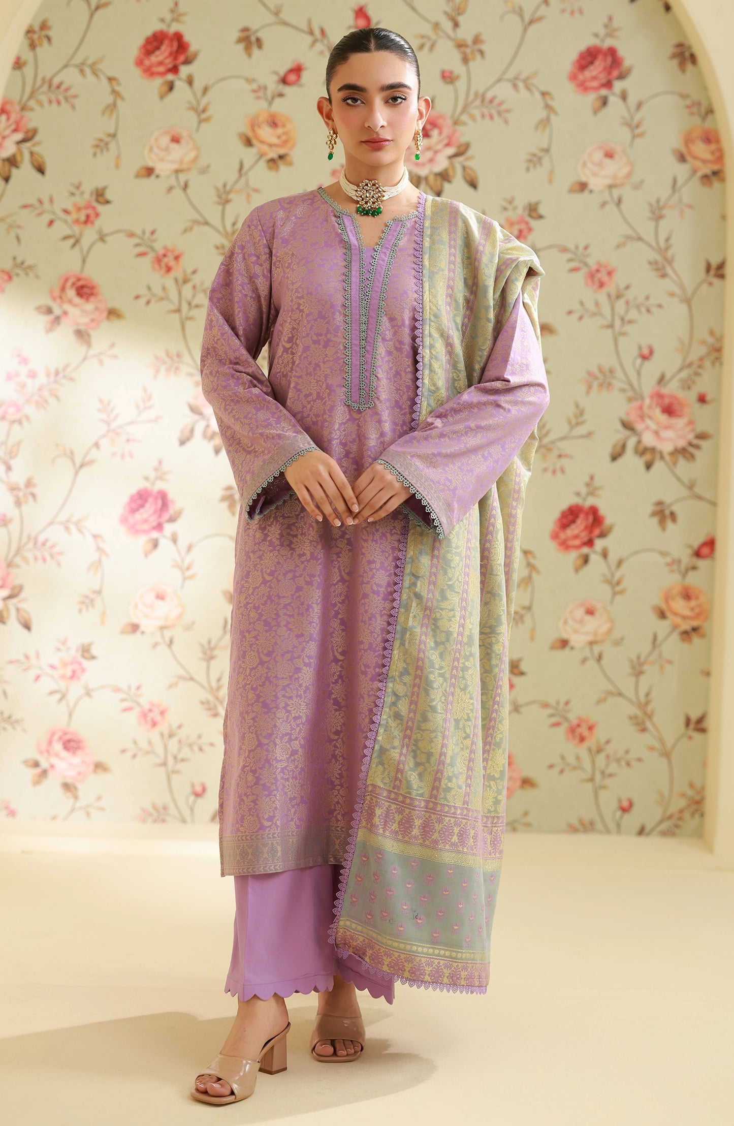 Unstitched | 3 Piece | Weaved | Jacquard Shirt | OTL-25-079/U LILAC