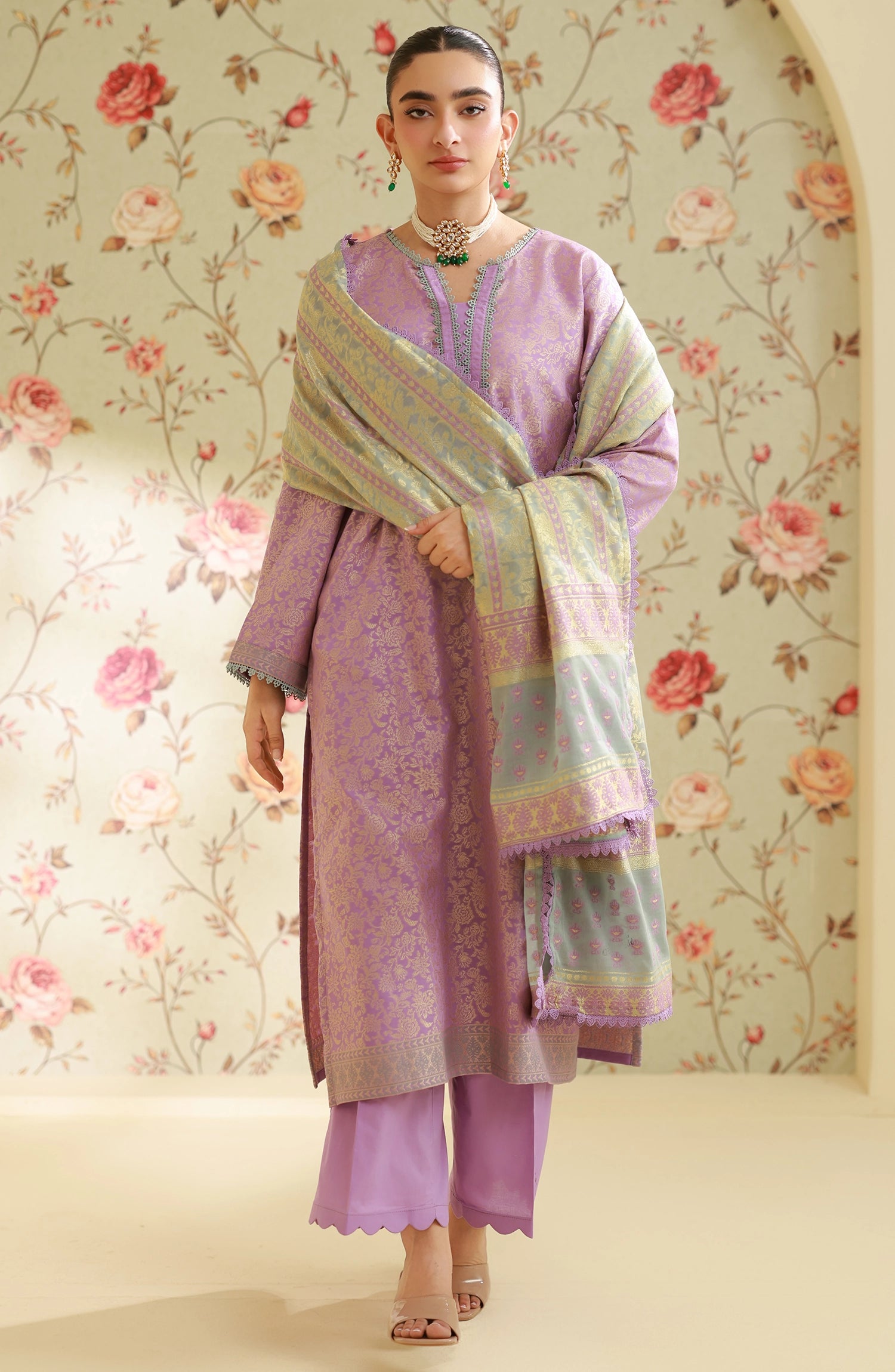 Unstitched | 3 Piece | Weaved | Jacquard Shirt | OTL-25-079/U LILAC