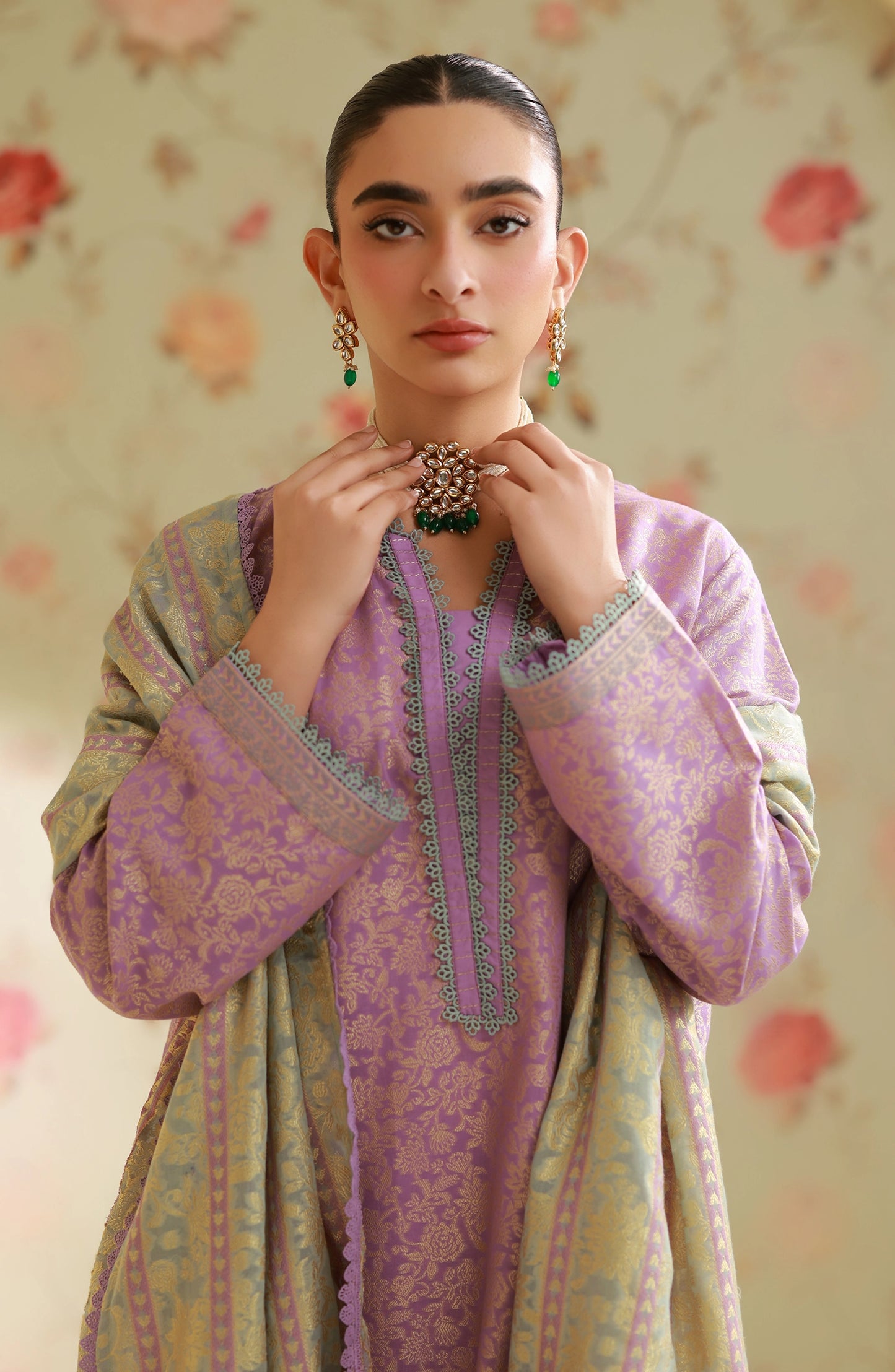 Unstitched | 3 Piece | Weaved | Jacquard Shirt | OTL-25-079/U LILAC