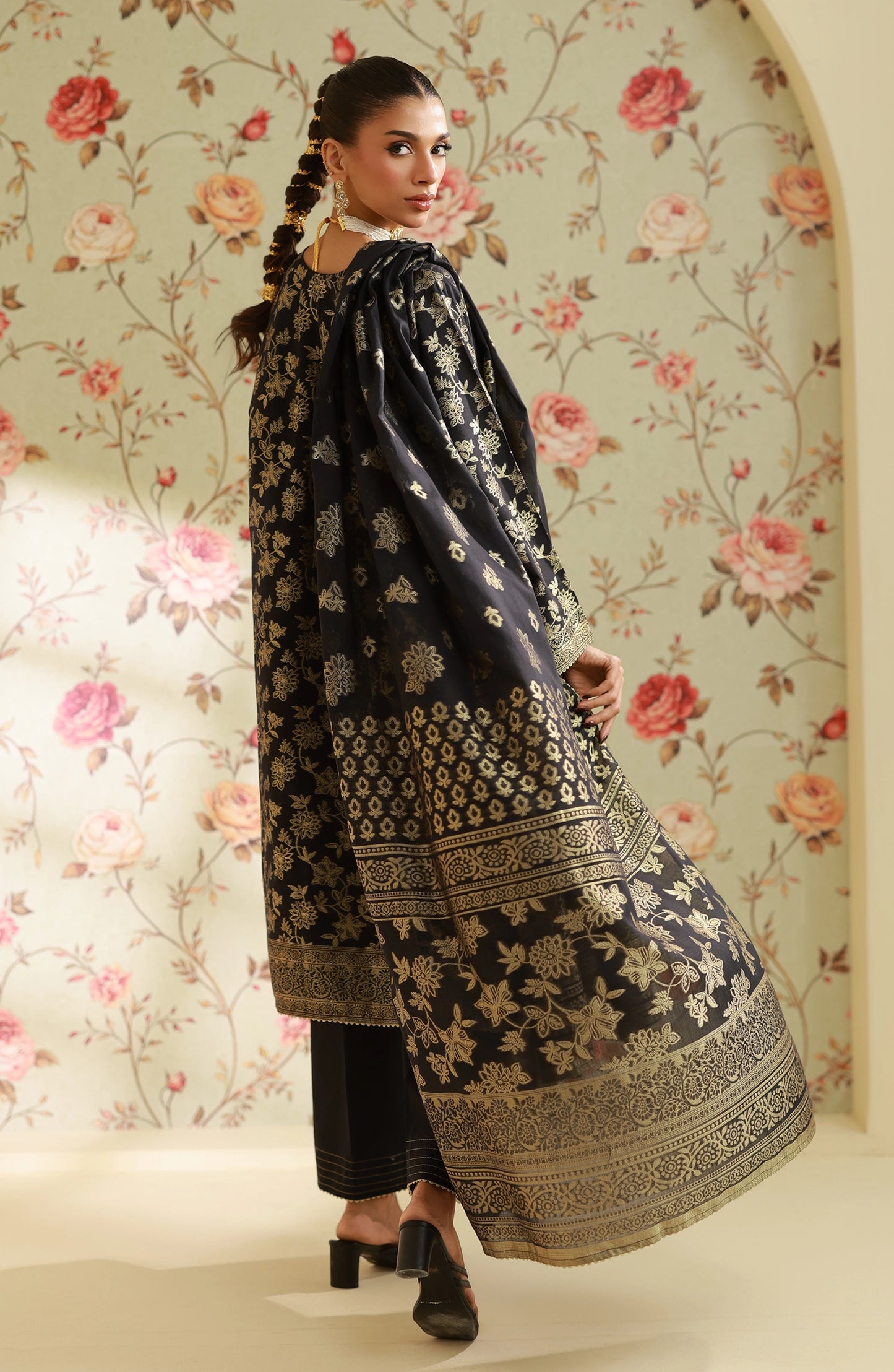 Unstitched | 3 Piece | Weaved | Jacquard Shirt | OTL-25-080/U BLACK