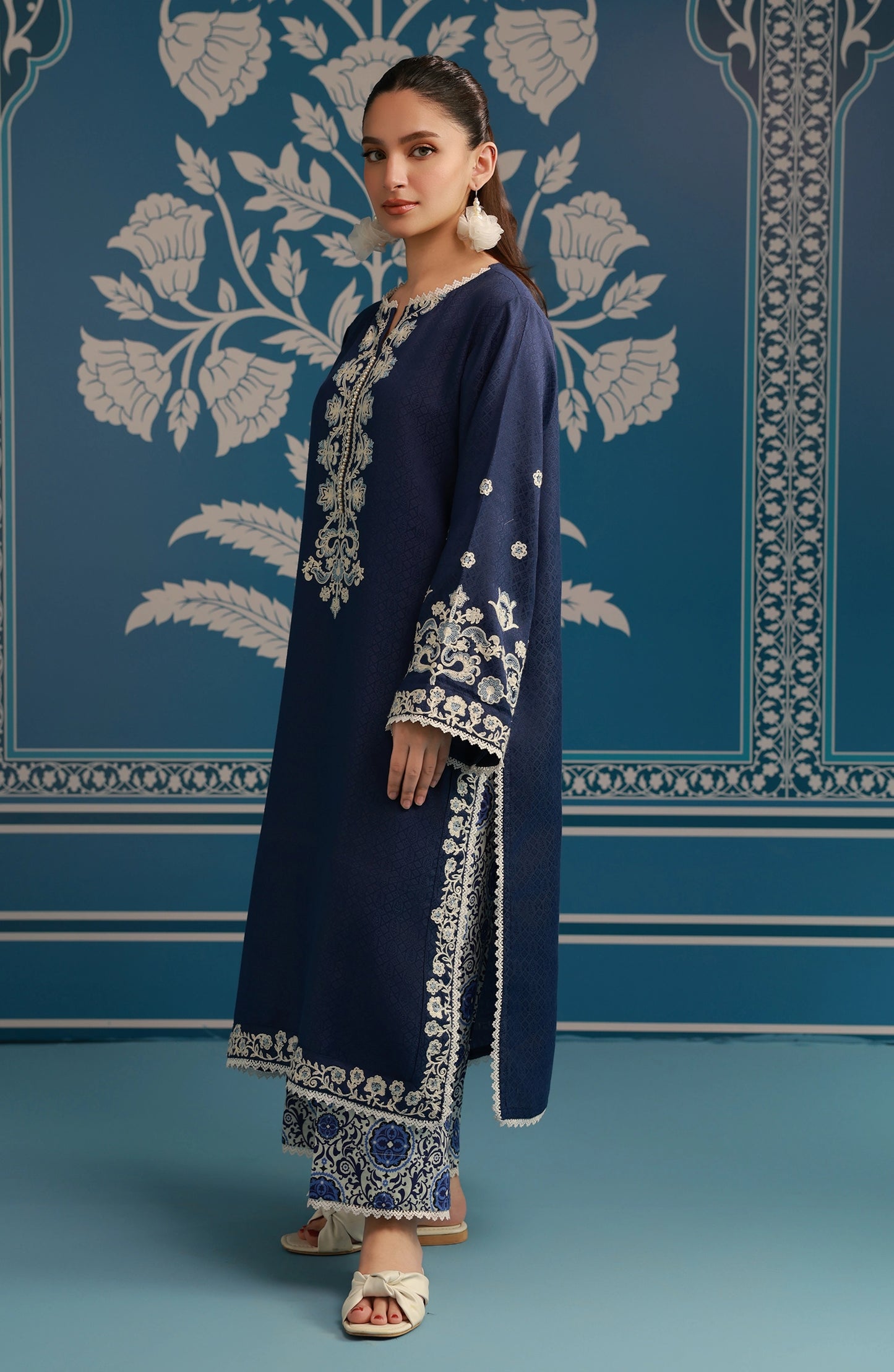 Stitched | 2 Piece | Embroidered | Lawn Jacquard Shirt | WRFC25S-2008/S BLUE