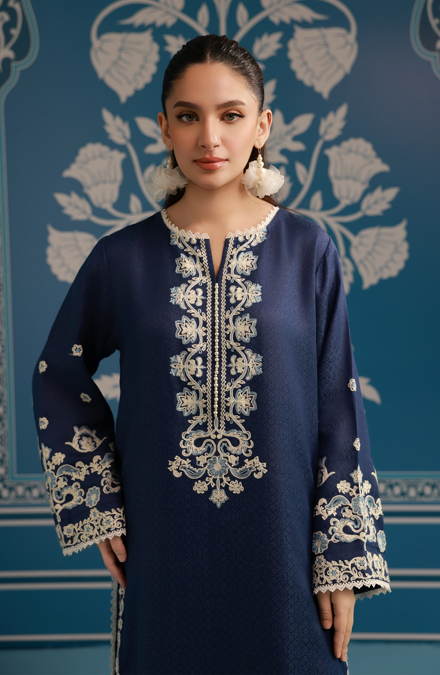 Stitched | 2 Piece | Embroidered | Lawn Jacquard Shirt | WRFC25S-2008/S BLUE