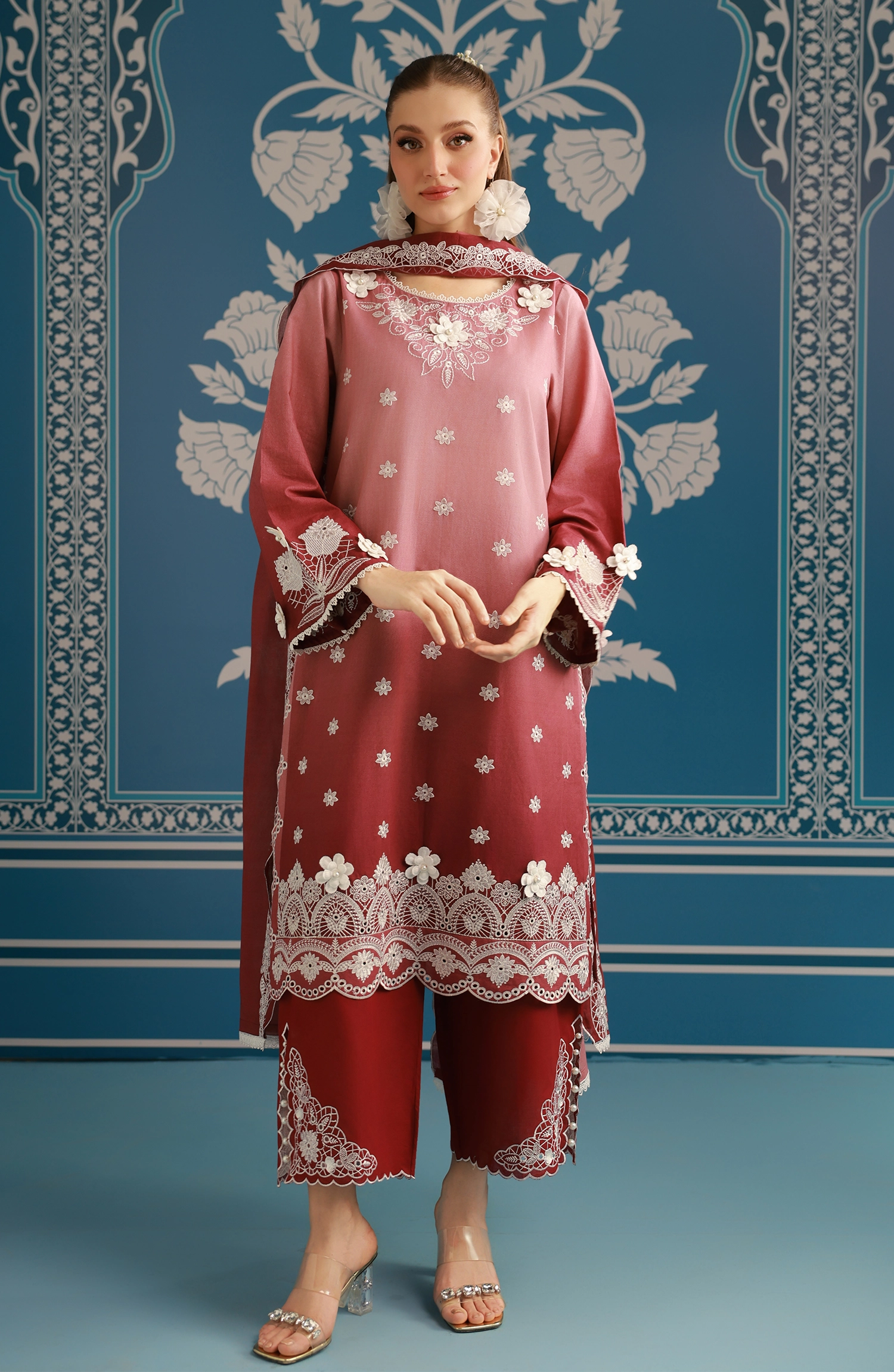 Stitched | 3 Piece | Embroidered | Lawn Shirt | WRFC25S-3040/S PINK