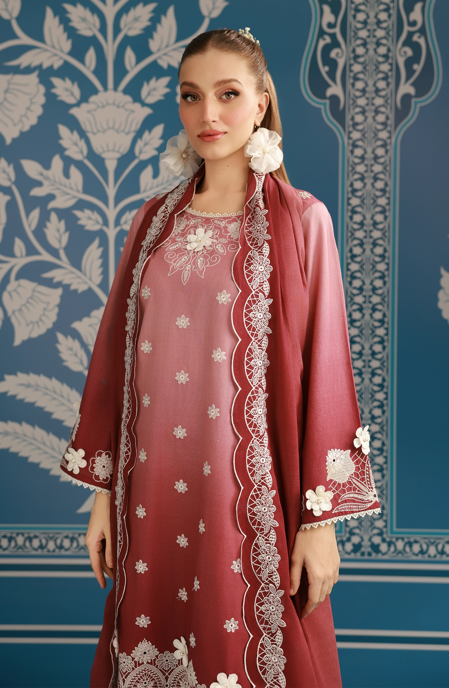 Stitched | 3 Piece | Embroidered | Lawn Shirt | WRFC25S-3040/S PINK