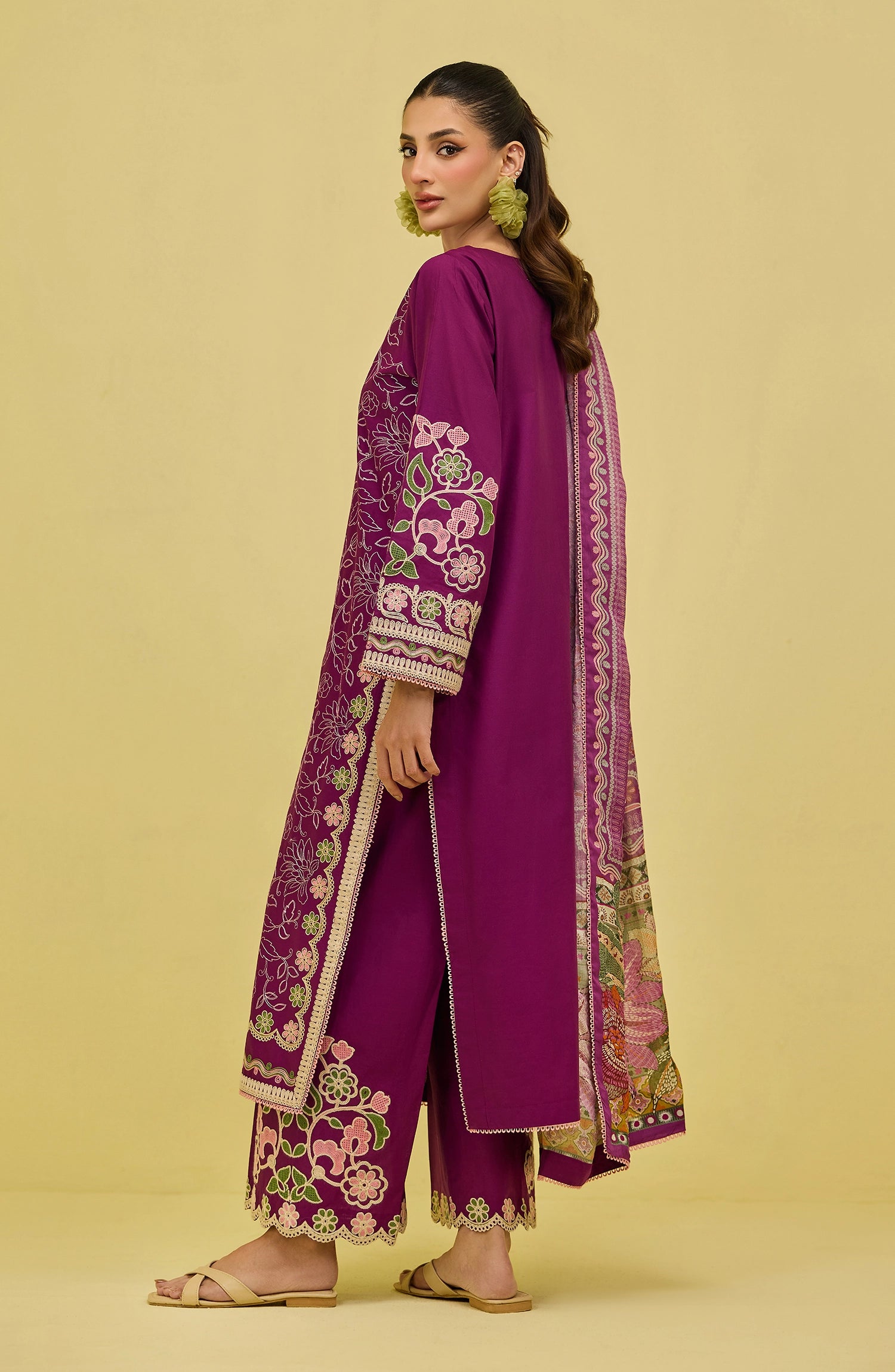 Unstitched | 3 Piece | High Casual | Lawn Shirt | OTL-20546/U PURPLE FADE