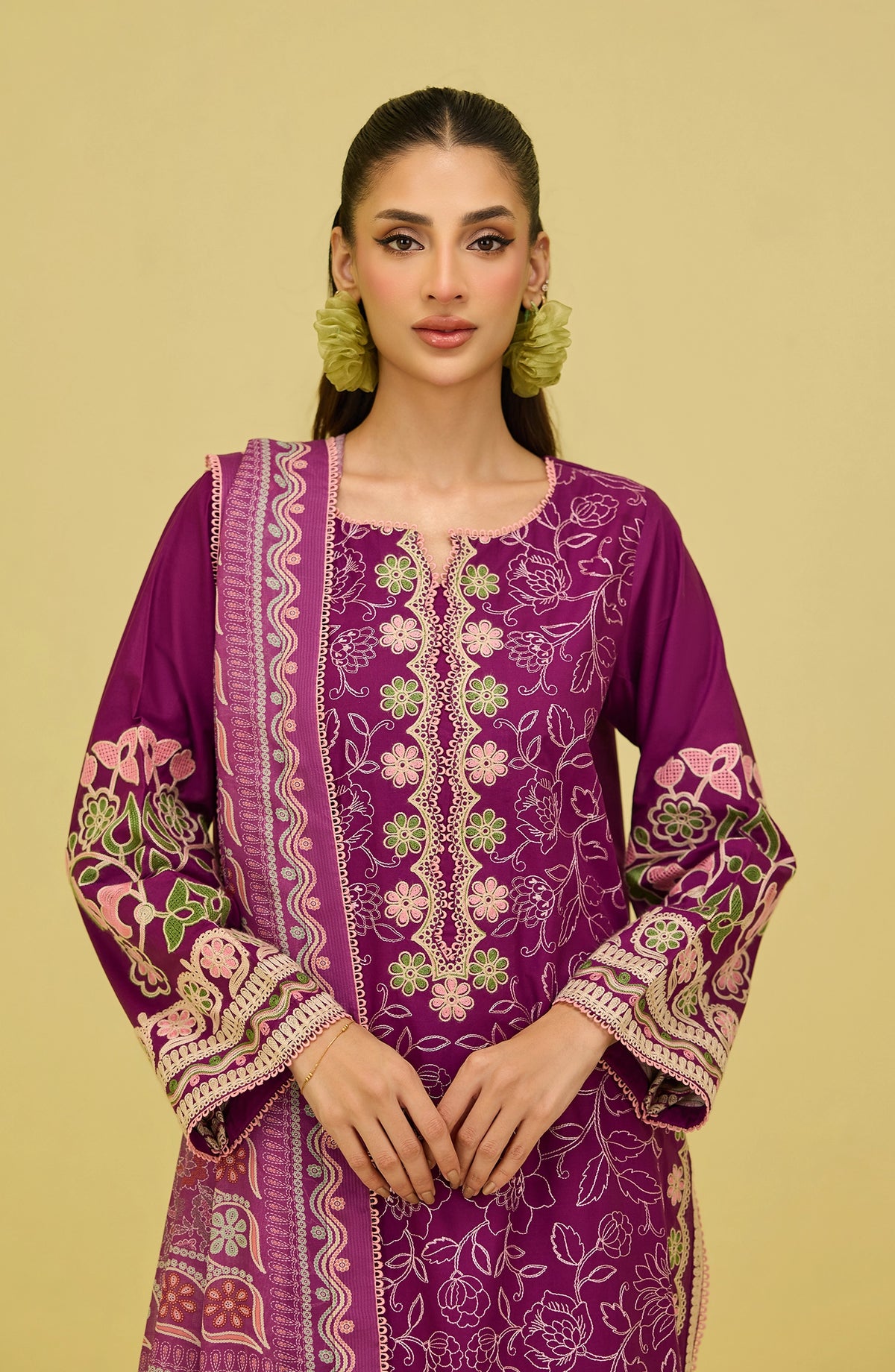 Unstitched | 3 Piece | High Casual | Lawn Shirt | OTL-20546/U PURPLE FADE