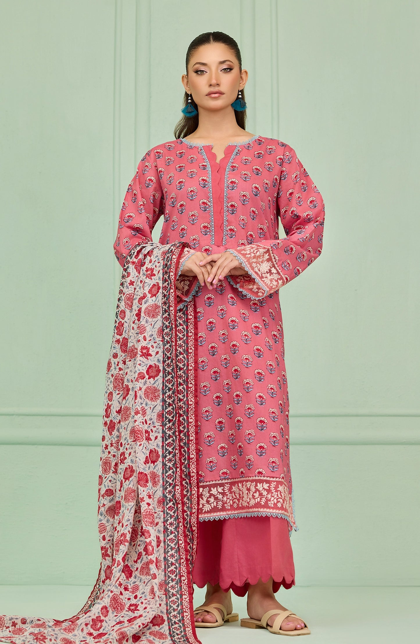 Unstitched | 3 Piece | Printed | Lawn Shirt | OTL-20146/U PINK