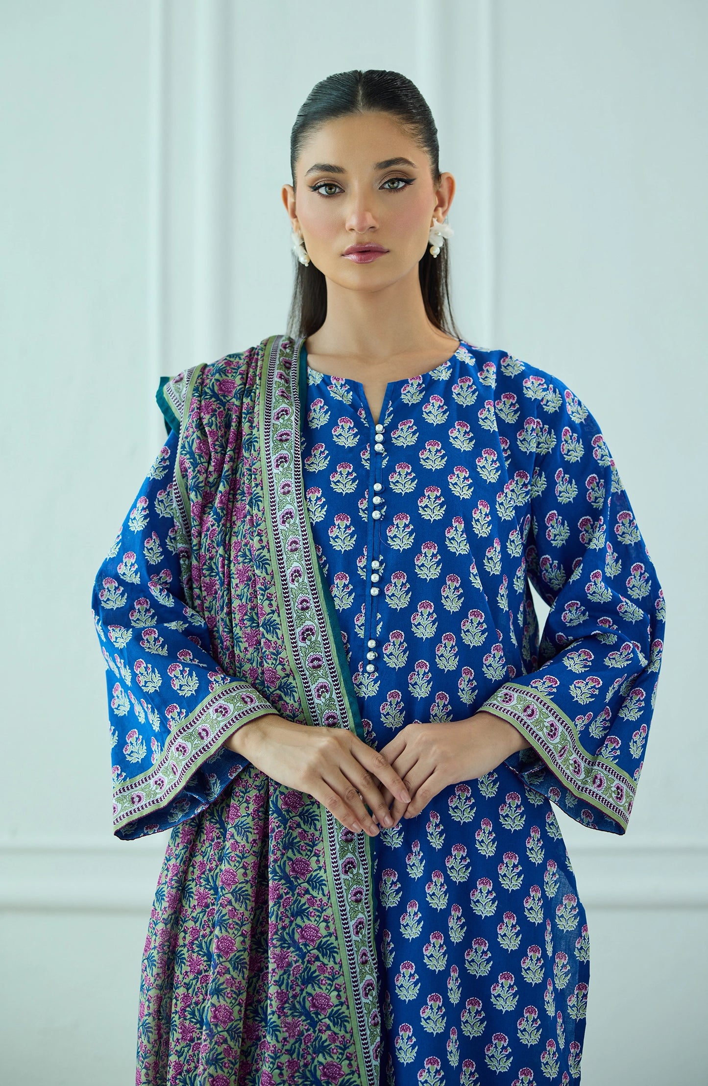 Unstitched | 3 Piece | Printed | Lawn Shirt | OTL-20405/U BLUE