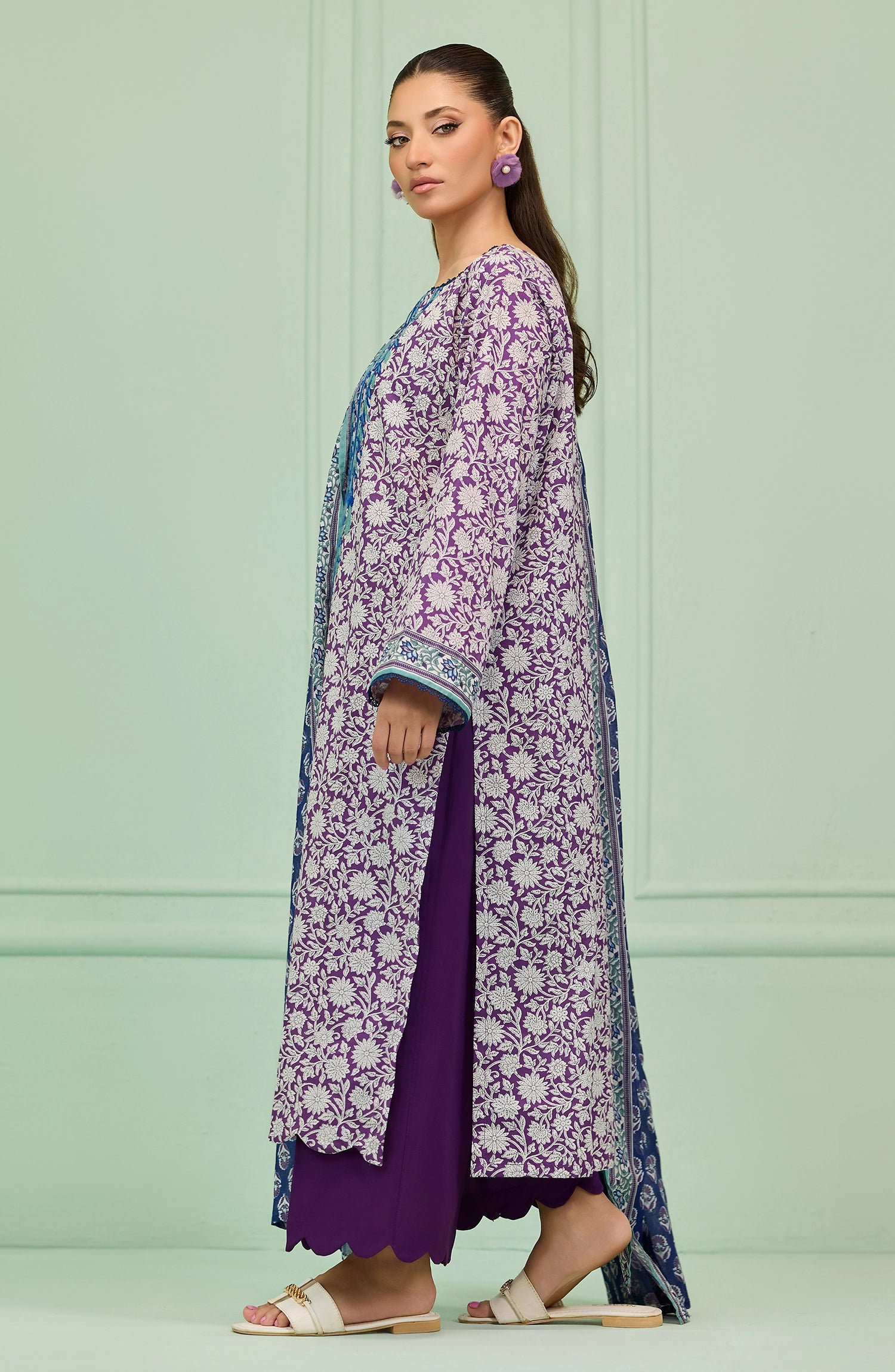 Unstitched | 3 Piece | Embroidered | Lawn Shirt | OTL-20136/U PURPLE