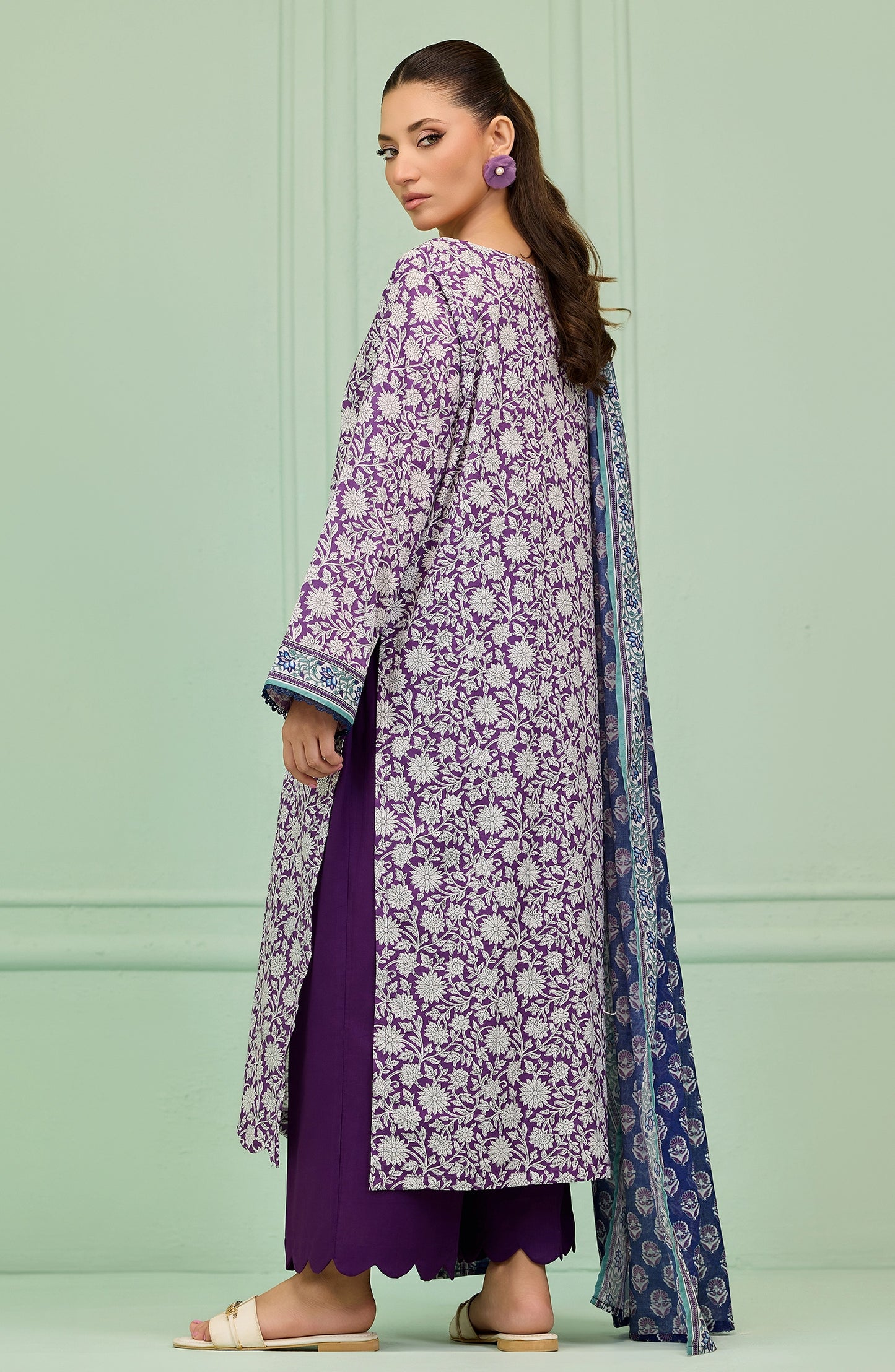 Unstitched | 3 Piece | Embroidered | Lawn Shirt | OTL-20136/U PURPLE