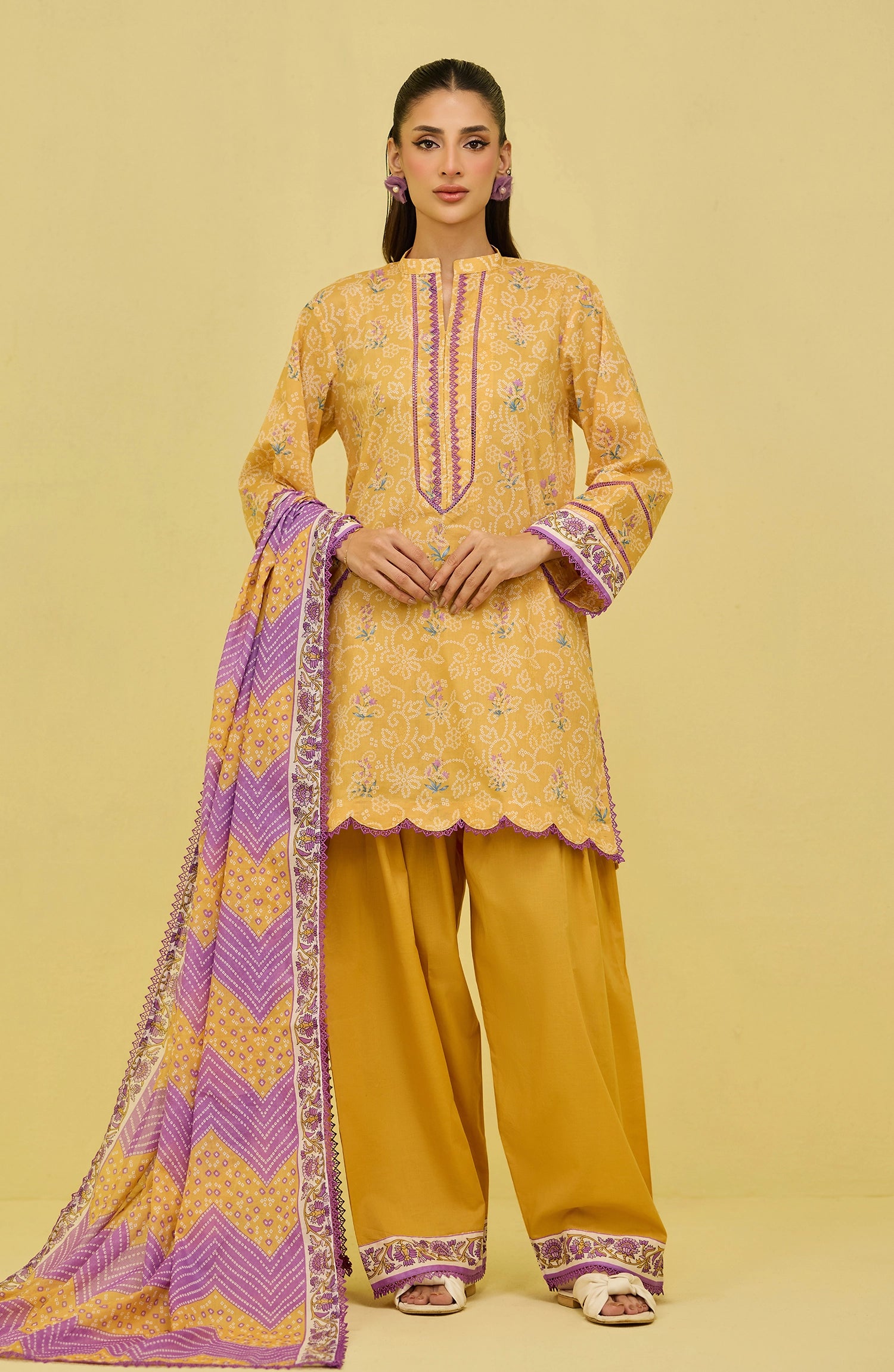 Unstitched | 3 Piece | Printed | Lawn Shirt | OTL-20696/U YELLOW