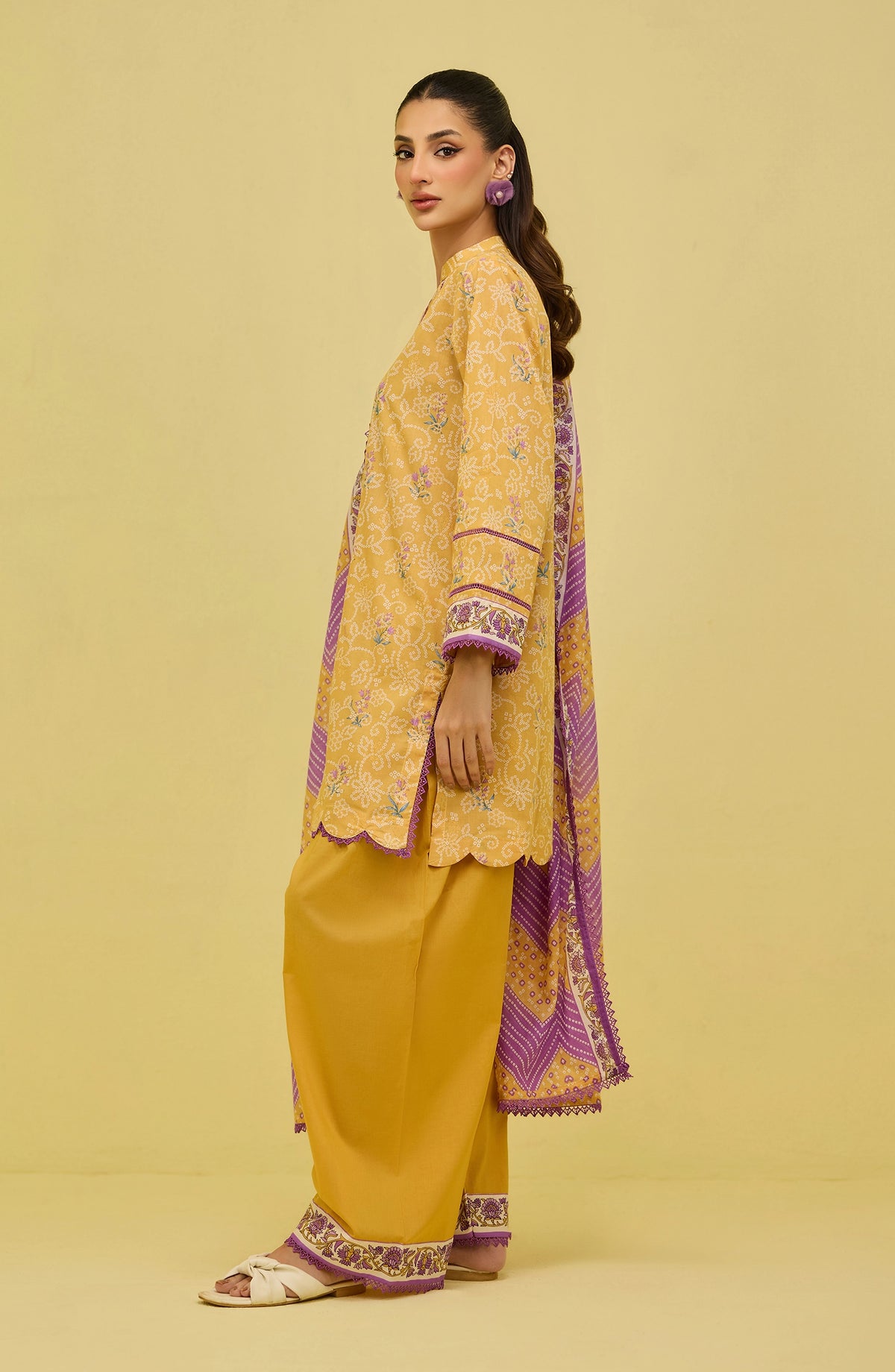 Unstitched | 3 Piece | Printed | Lawn Shirt | OTL-20696/U YELLOW