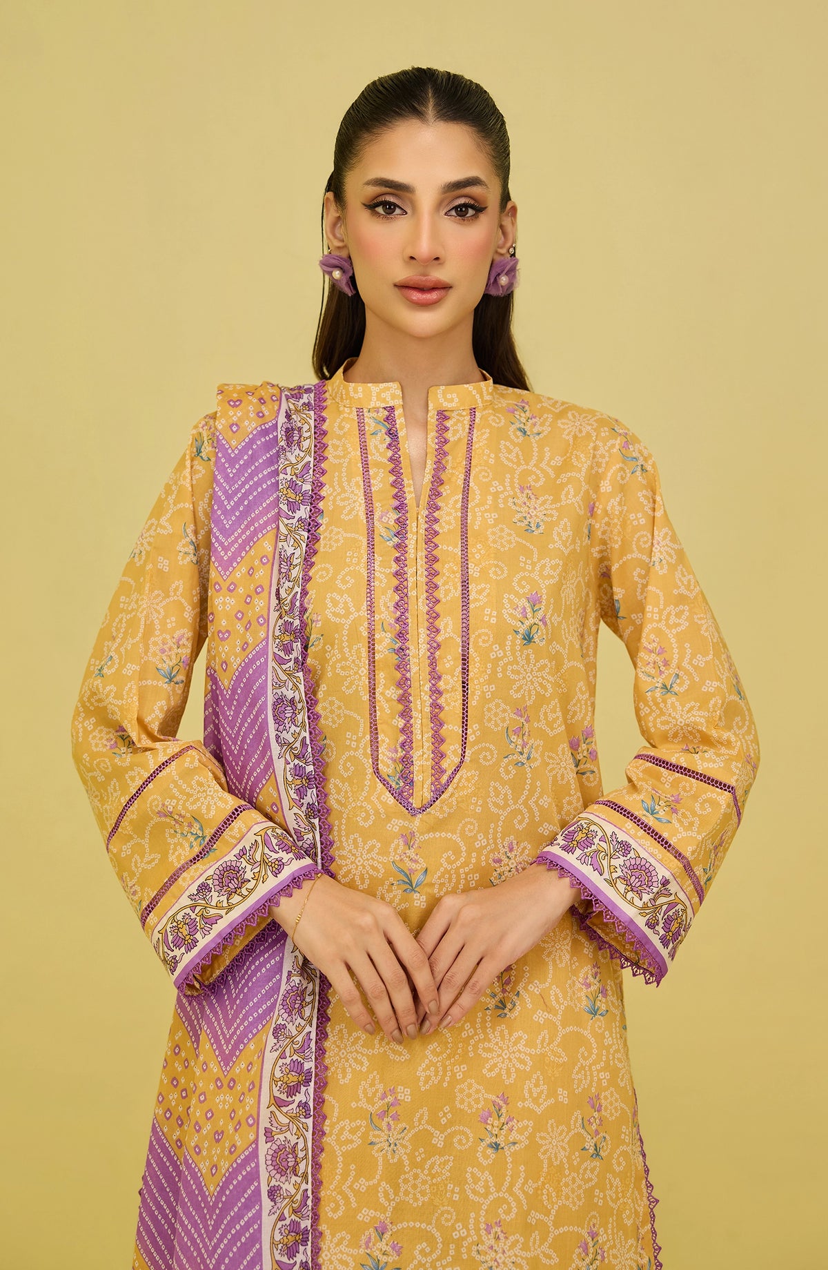 Unstitched | 3 Piece | Printed | Lawn Shirt | OTL-20696/U YELLOW