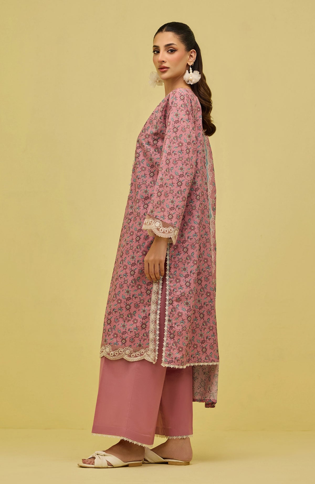 OTL-20266/S PINK LAWN Women READY TO WEAR SHIRT DUPATTA PANTS
