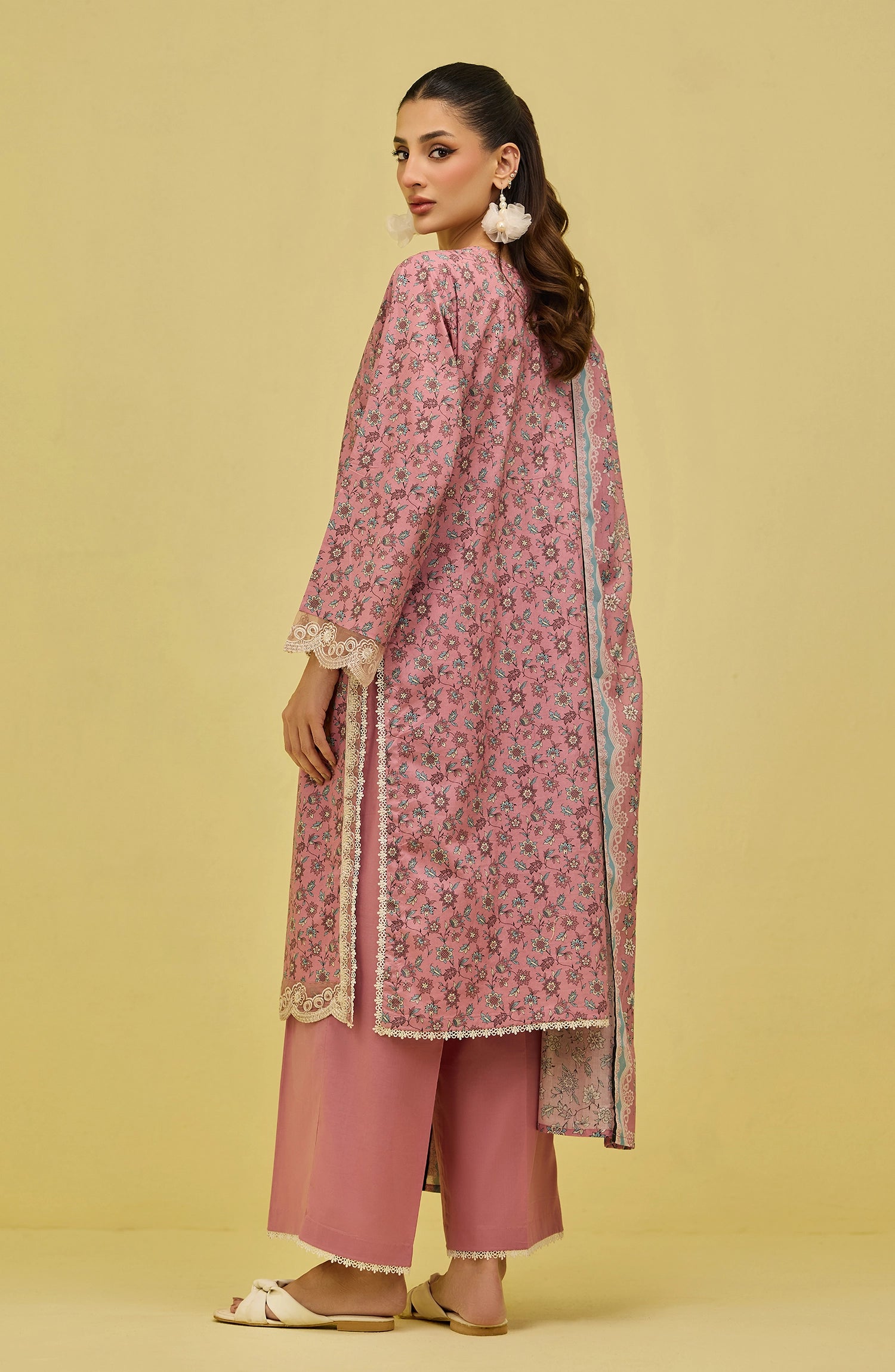 OTL-20266/S PINK LAWN Women READY TO WEAR SHIRT DUPATTA PANTS
