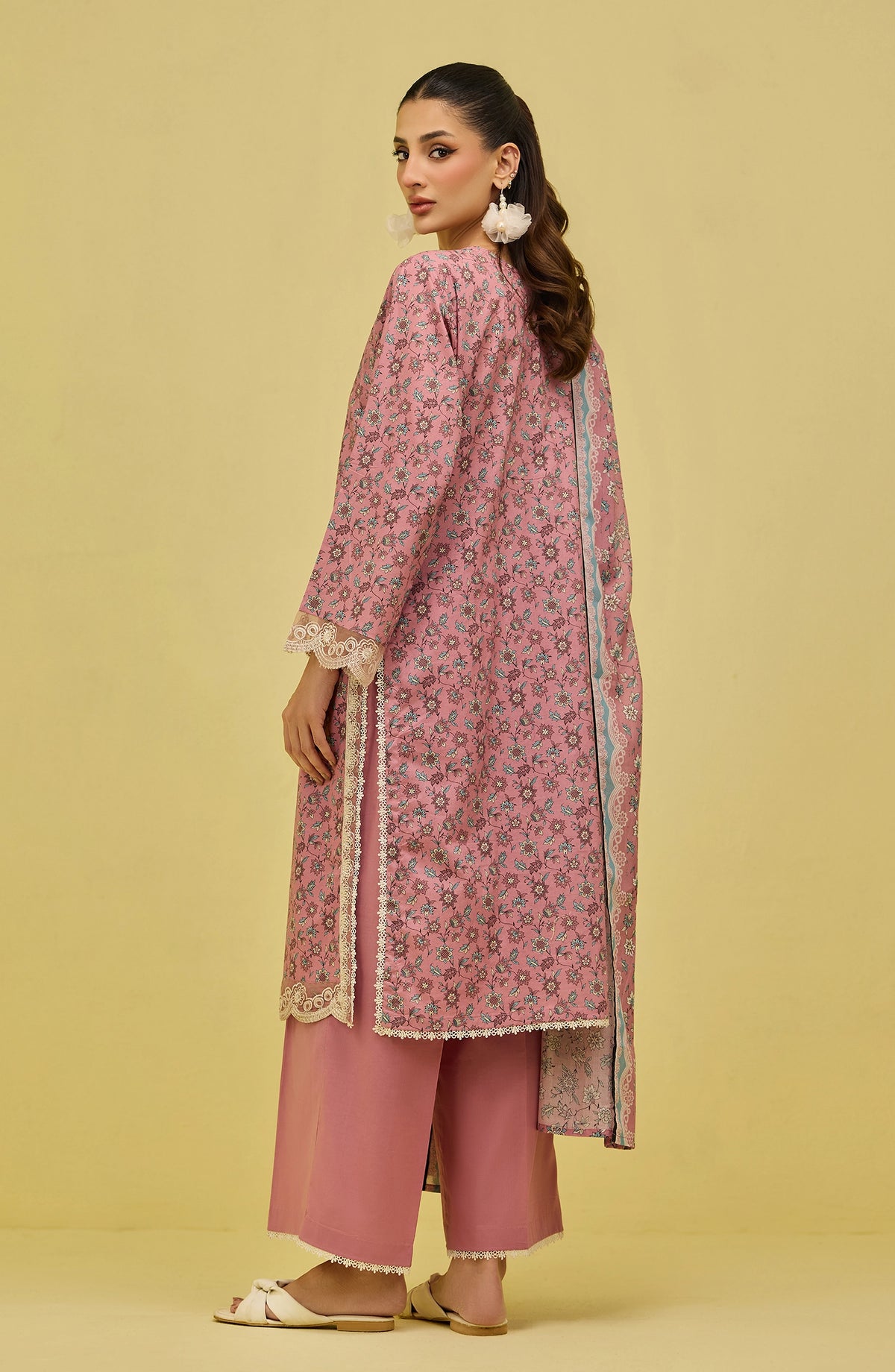 OTL-20266/S PINK LAWN Women READY TO WEAR SHIRT DUPATTA PANTS
