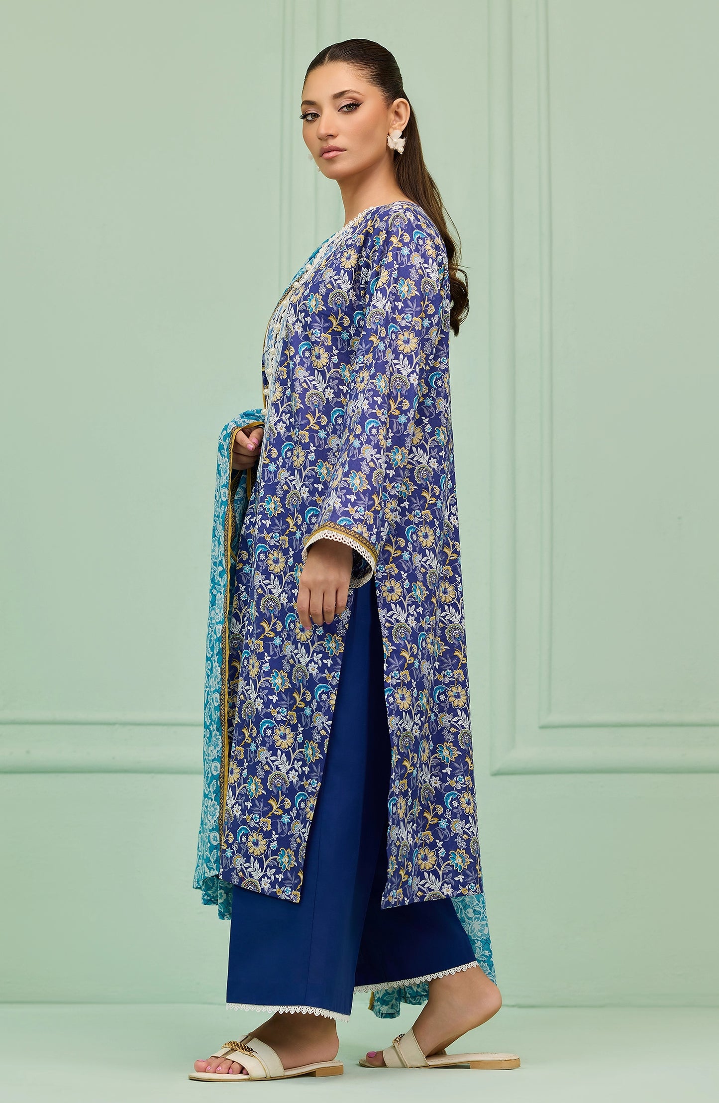 Unstitched | 3 Piece | Printed | Lawn Shirt | OTL-20126/U BLUE