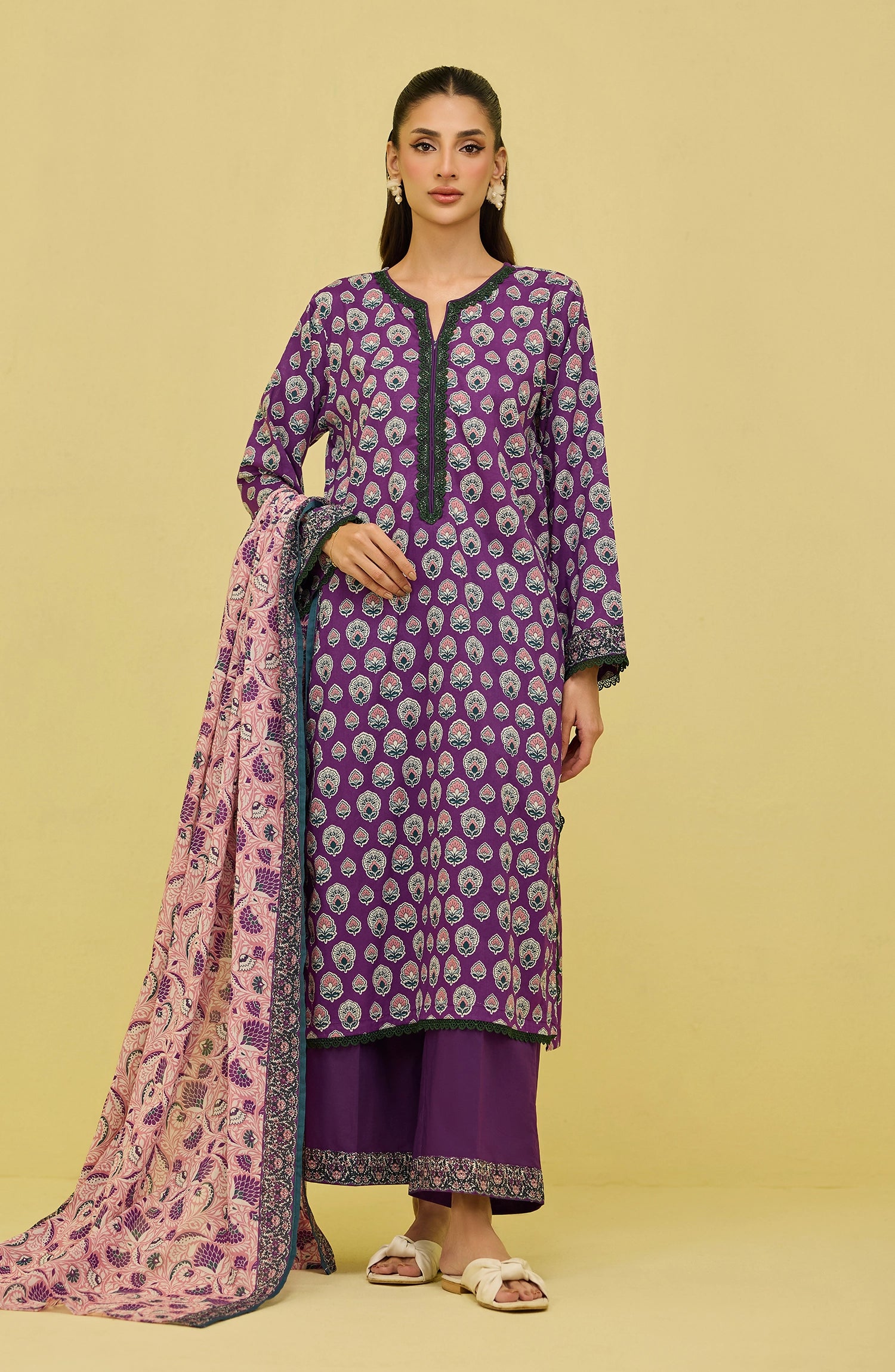 Unstitched | 3 Piece | Printed | Lawn Shirt | OTL-20856/U PURPLE