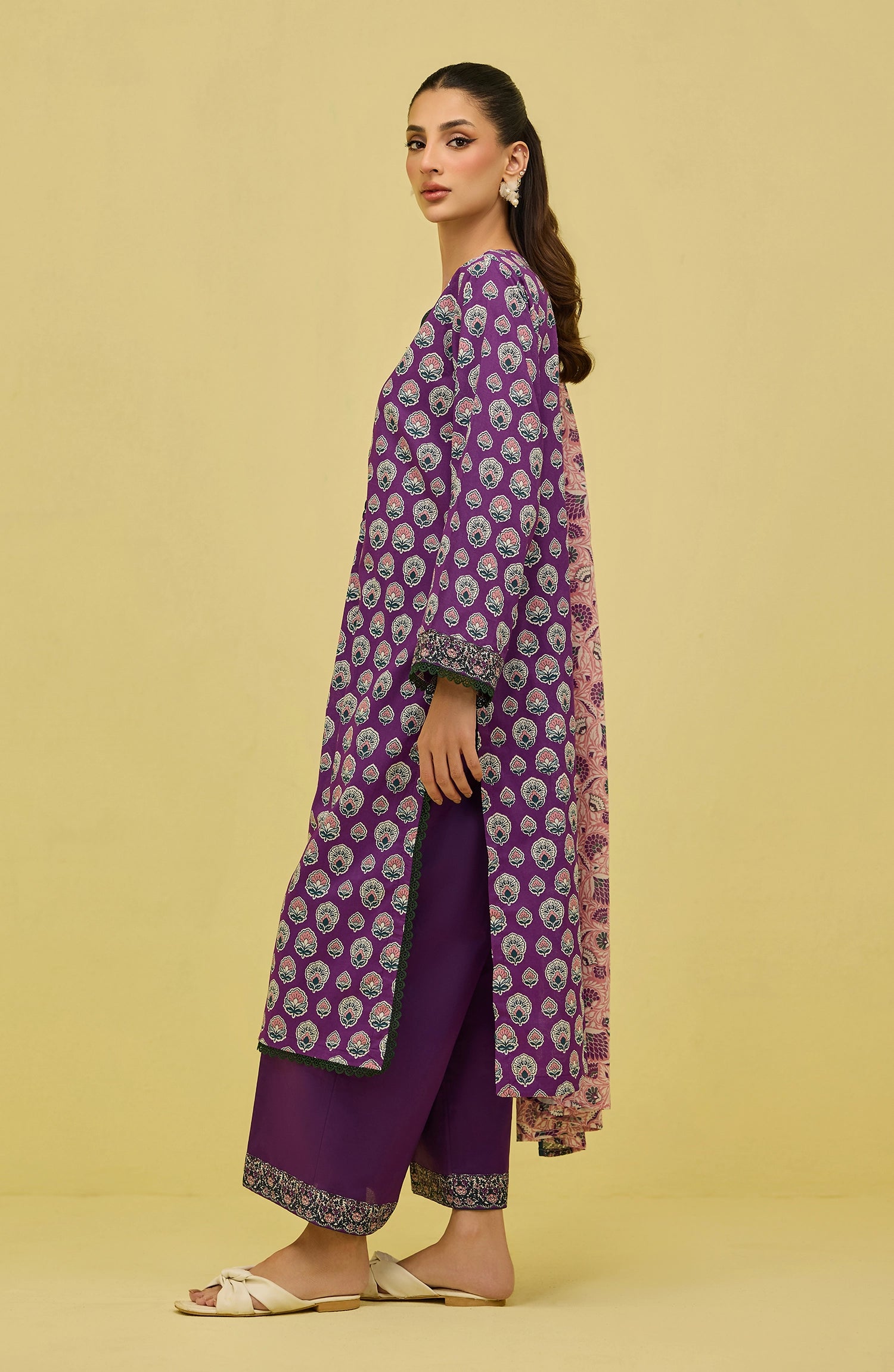 Unstitched | 3 Piece | Printed | Lawn Shirt | OTL-20856/U PURPLE
