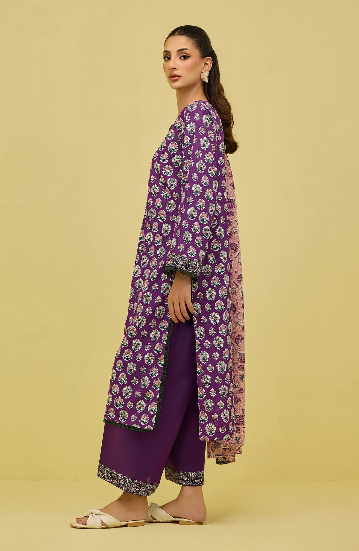 Unstitched | 3 Piece | Printed | Lawn Shirt | OTL-20856/U PURPLE