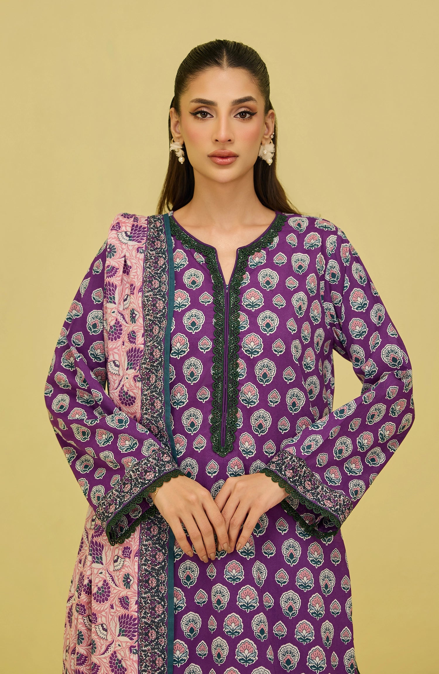 Unstitched | 3 Piece | Printed | Lawn Shirt | OTL-20856/U PURPLE
