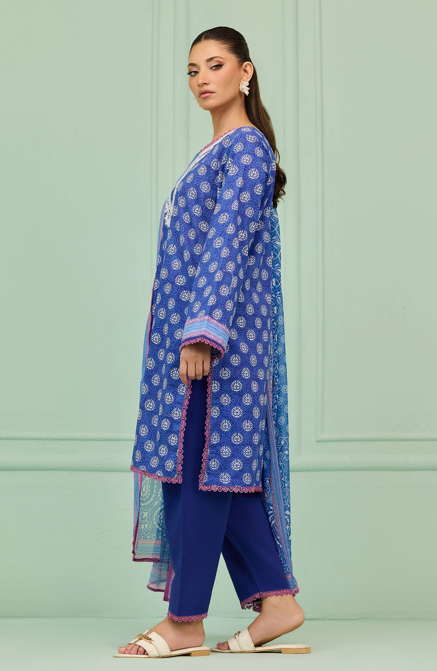 Unstitched | 3 Piece | Printed | Lawn Shirt | OTL-20196/U BLUE