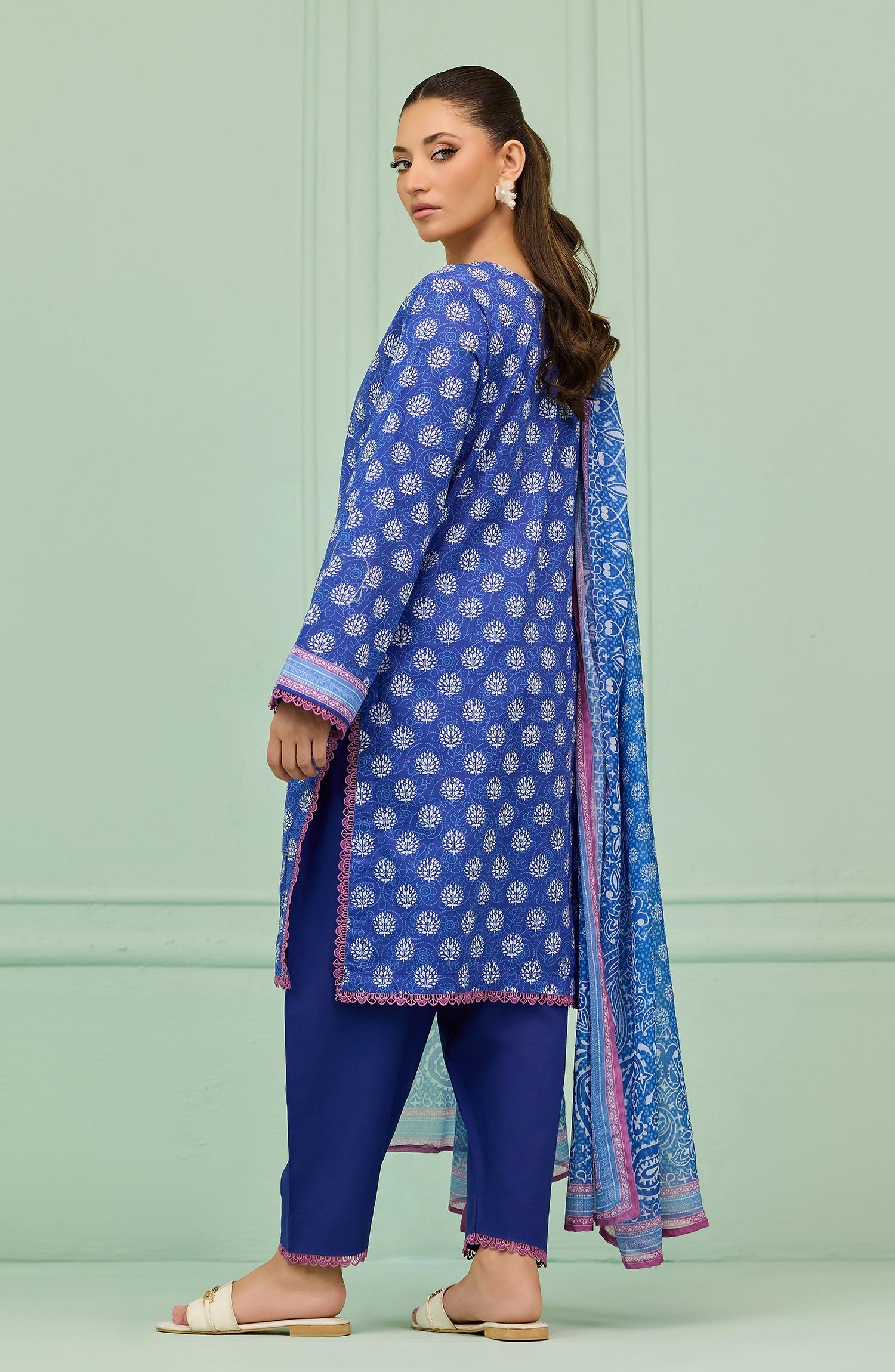 Unstitched | 3 Piece | Printed | Lawn Shirt | OTL-20196/U BLUE