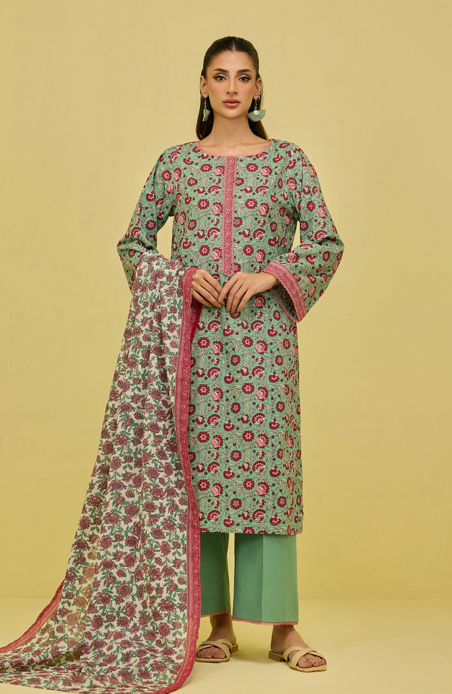 OTL-20576/S GREEN LAWN Women READY TO WEAR SHIRT DUPATTA PANTS

