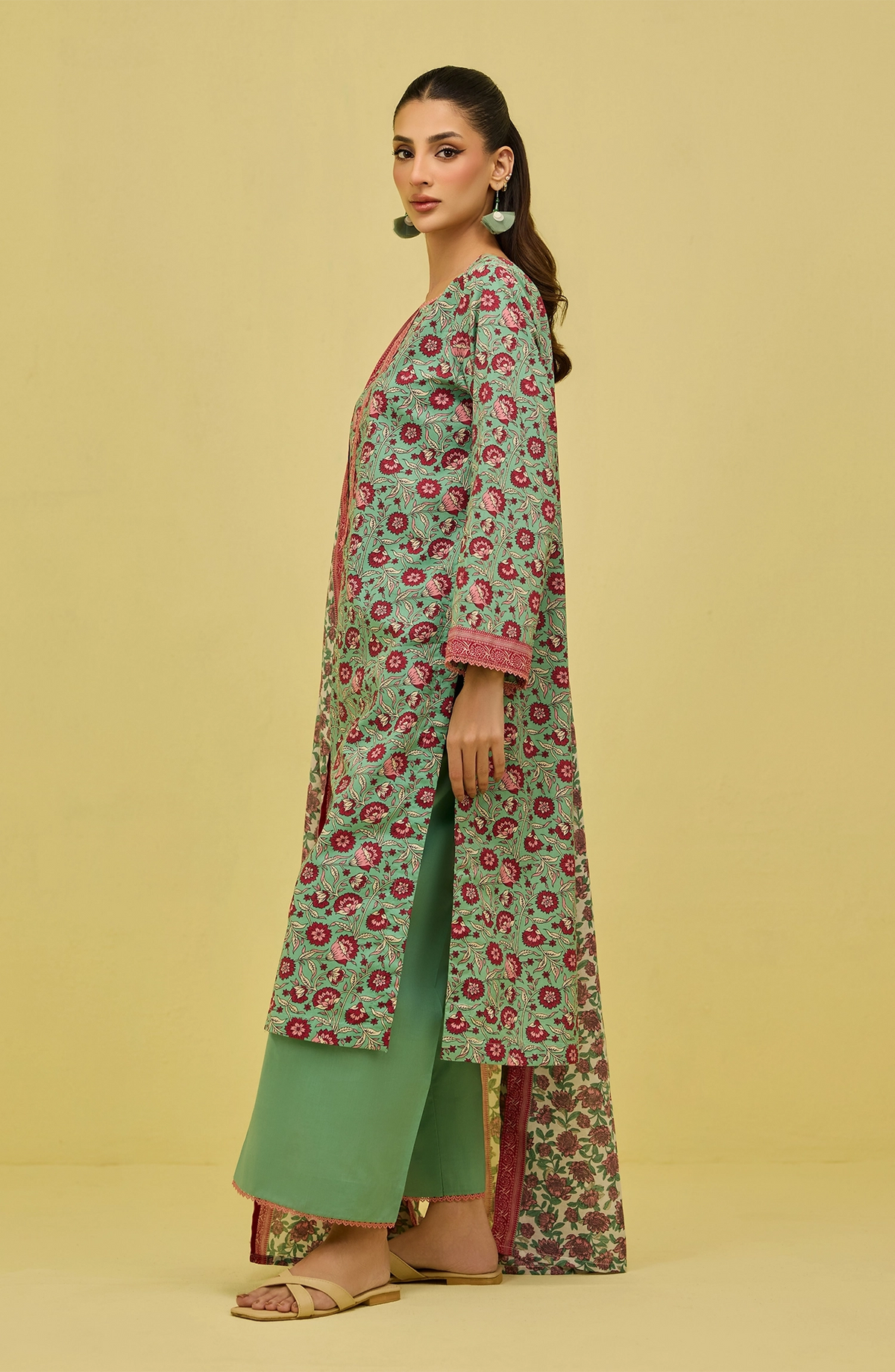 Unstitched | 3 Piece | Printed | Lawn Shirt | OTL-20576/U GREEN